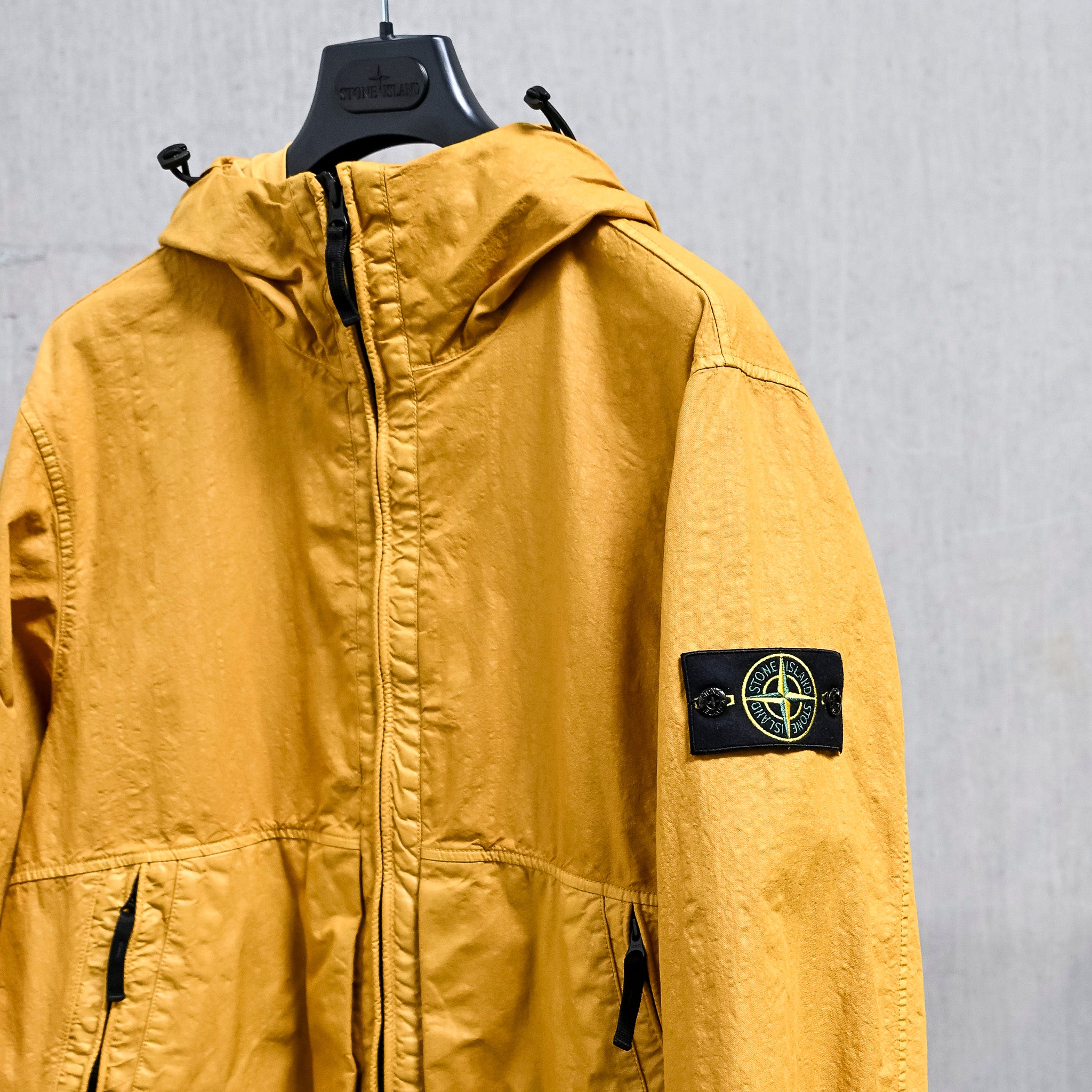 Stone Island Organic-Look Nylon Panama-TC Hooded Jacket Mustard