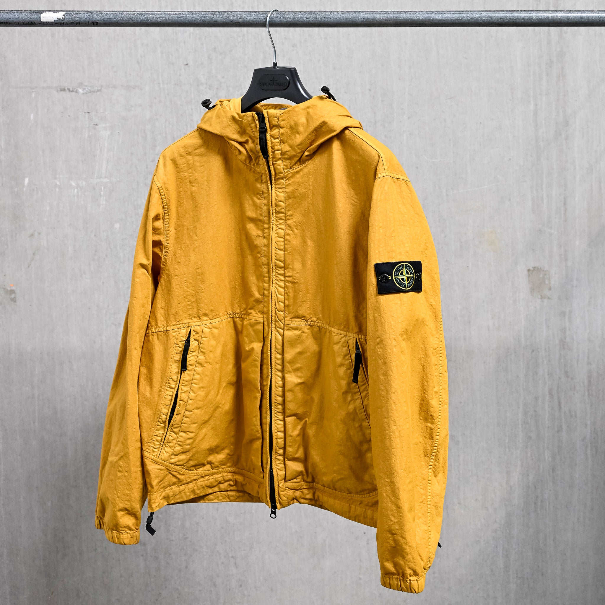 Stone Island Organic-Look Nylon Panama-TC Hooded Jacket Mustard