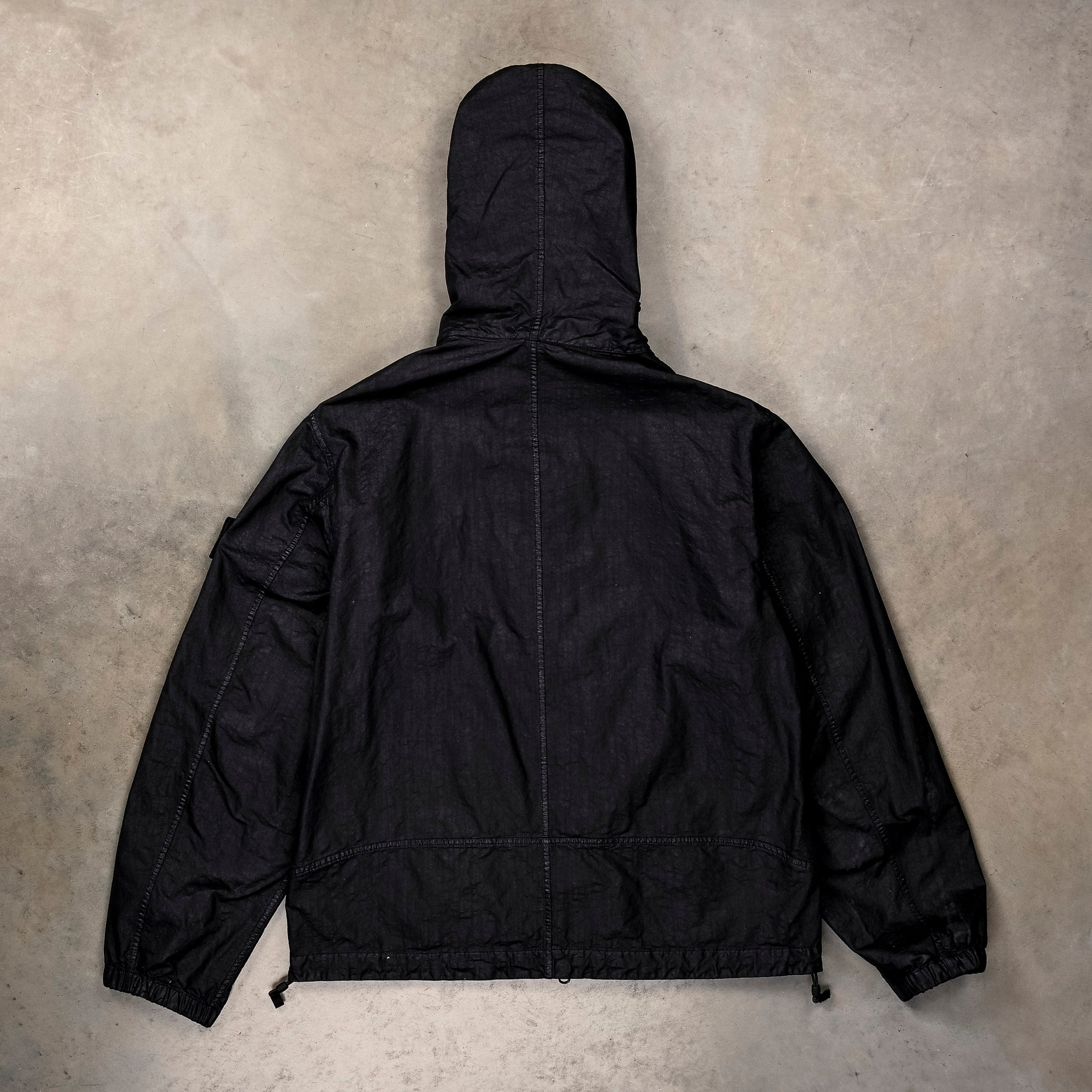 Stone Island Organic-Look Nylon Panama-TC Hooded Jacket Black
