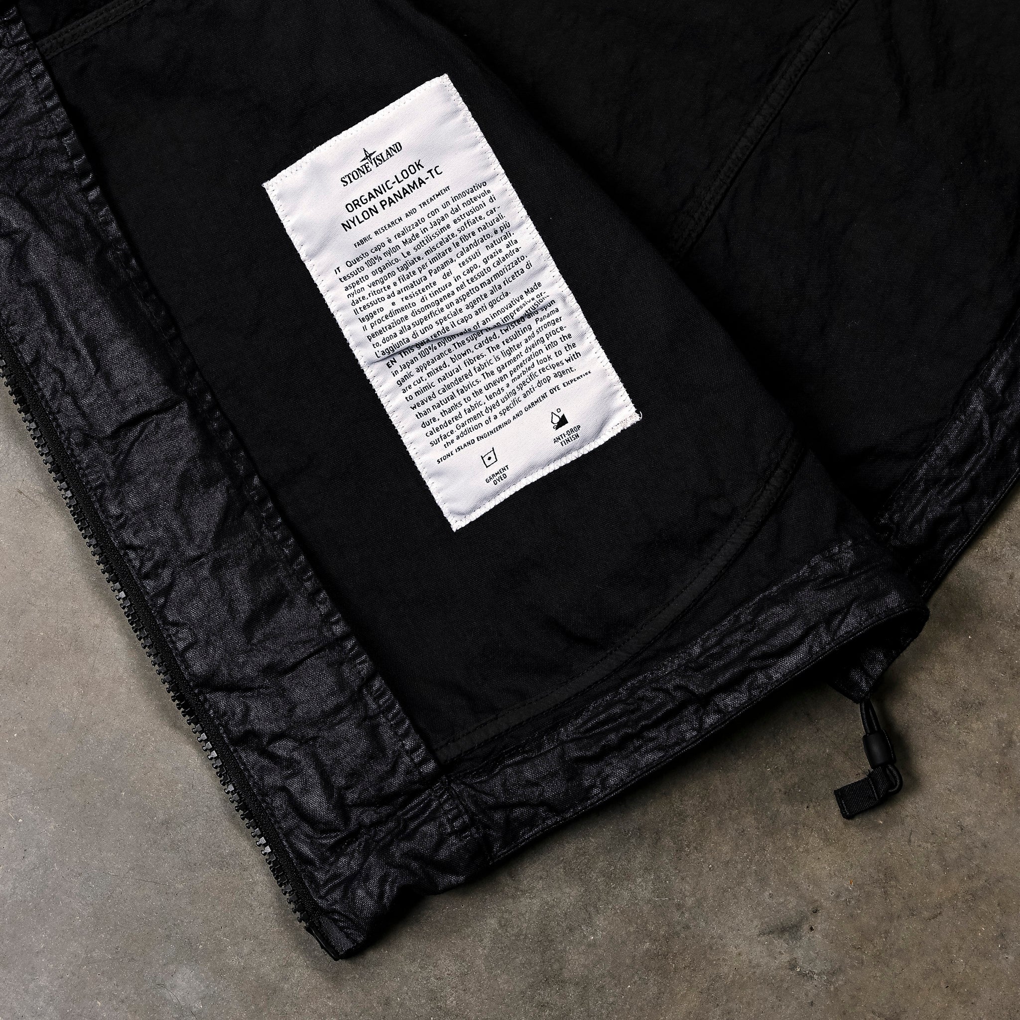 Stone Island Organic-Look Nylon Panama-TC Hooded Jacket Black