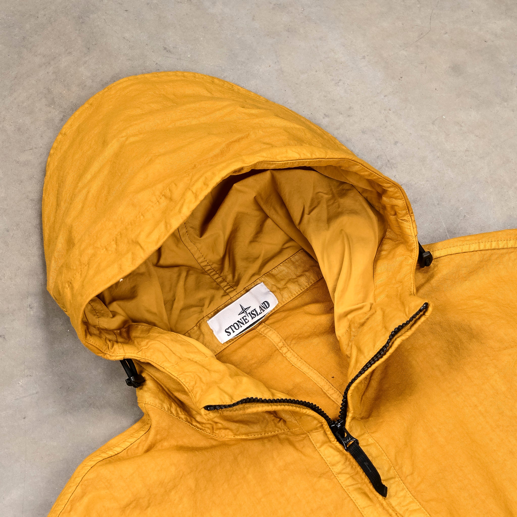 Stone Island Organic-Look Nylon Panama-TC Hooded Jacket Mustard Stone Island Organic-Look Nylon Panama-TC Hooded Jacket Mustard
