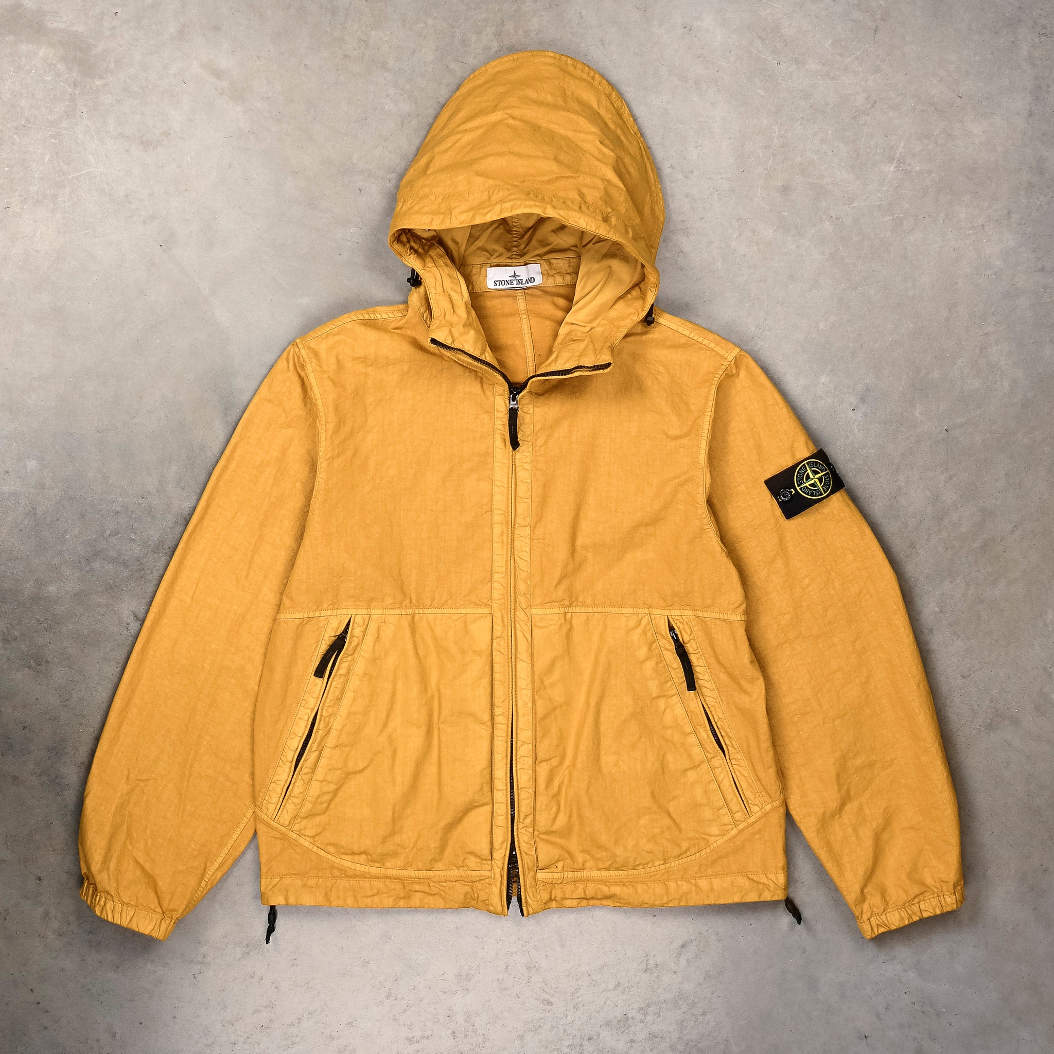Stone Island Organic-Look Nylon Panama-TC Hooded Jacket Mustard