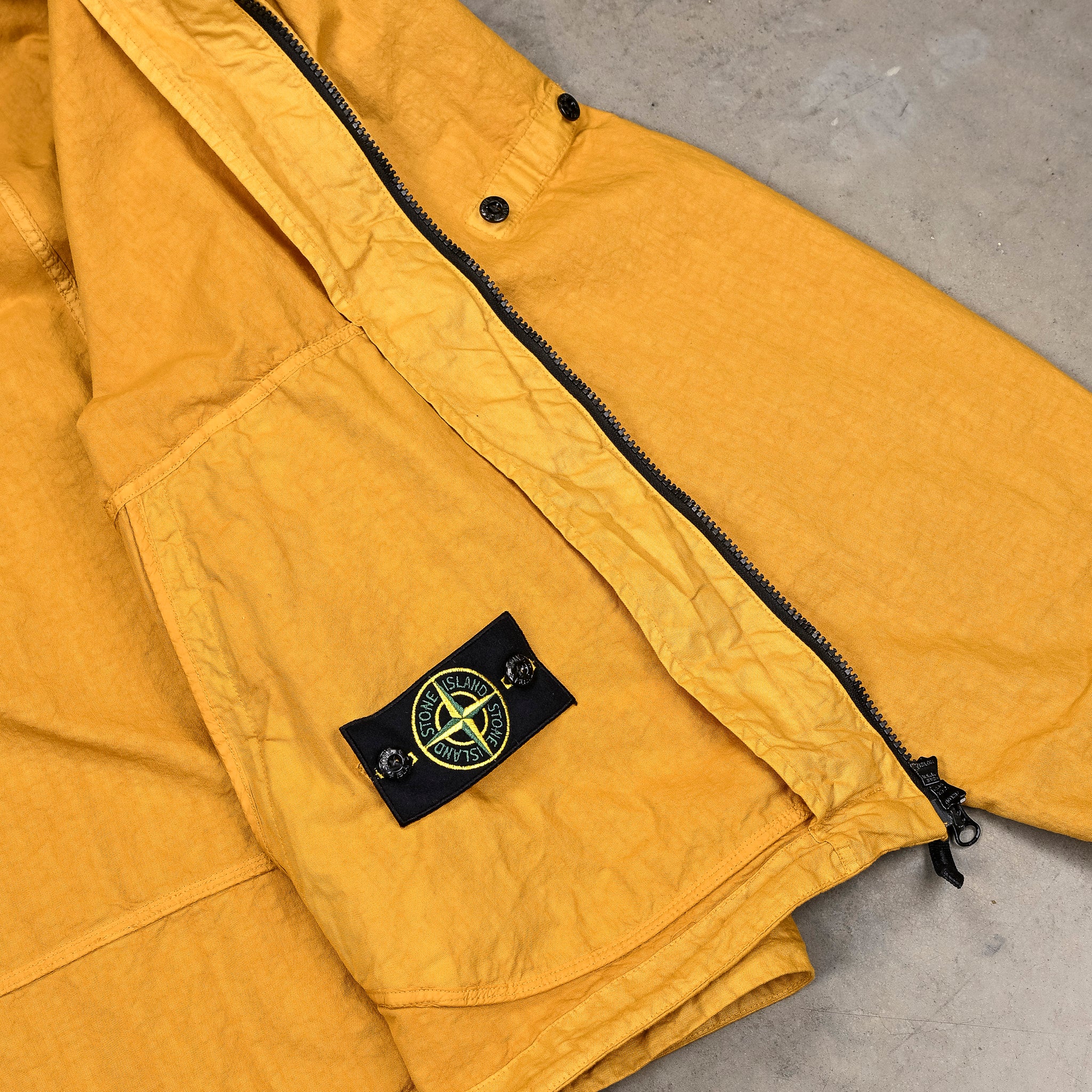 Stone Island Organic-Look Nylon Panama-TC Hooded Jacket Mustard