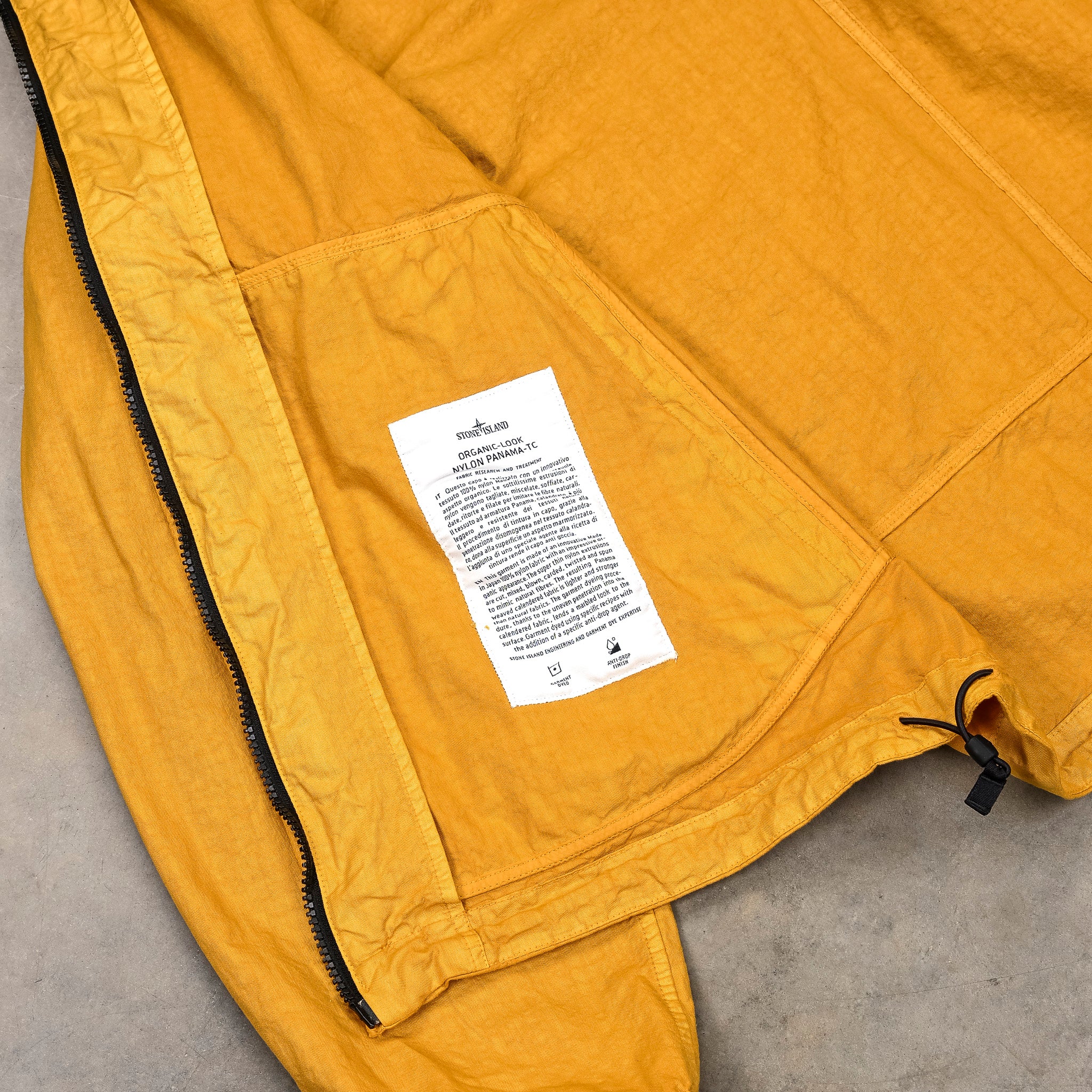 Stone Island Organic-Look Nylon Panama-TC Hooded Jacket Mustard