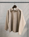 Olde H & Daughter Wool Cashmere Zip Polo Stone