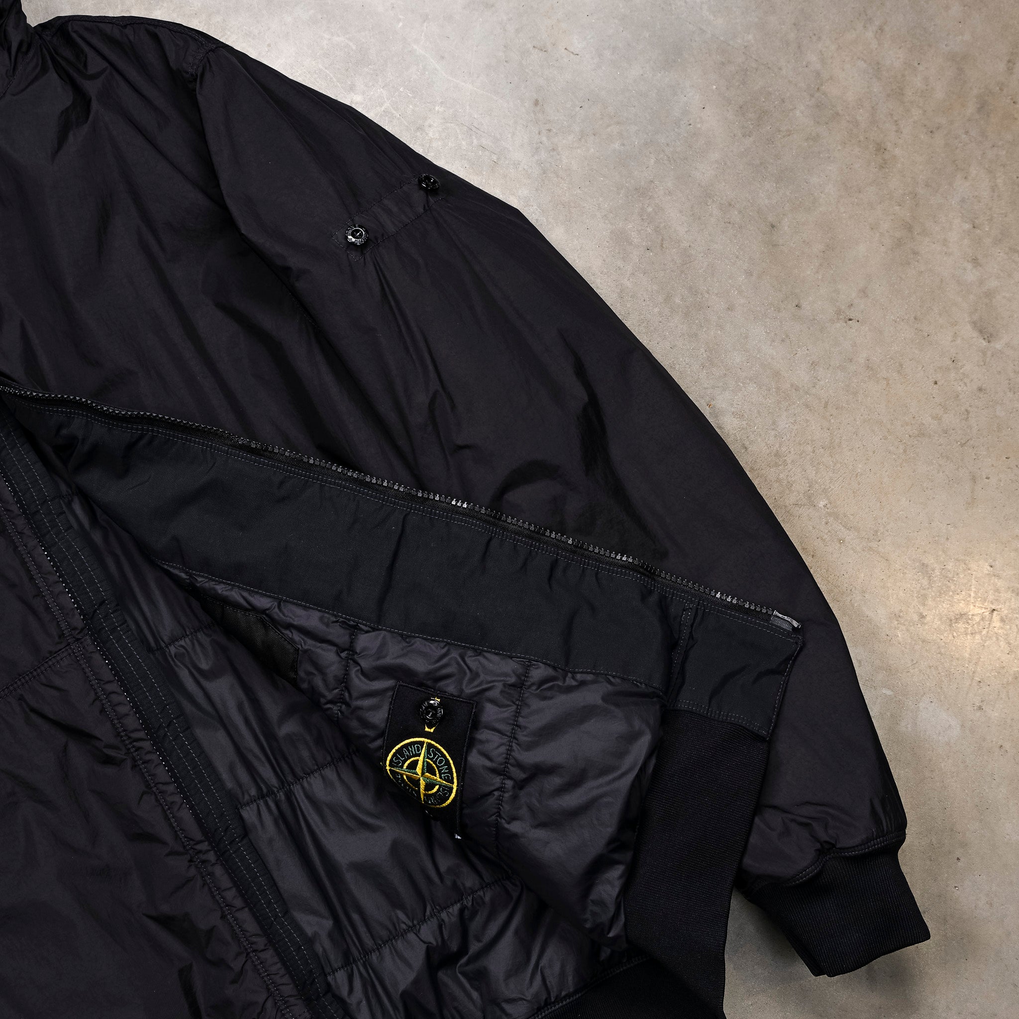 Stone Island Crinkle Reps NY Hooded Jacket Navy Blue