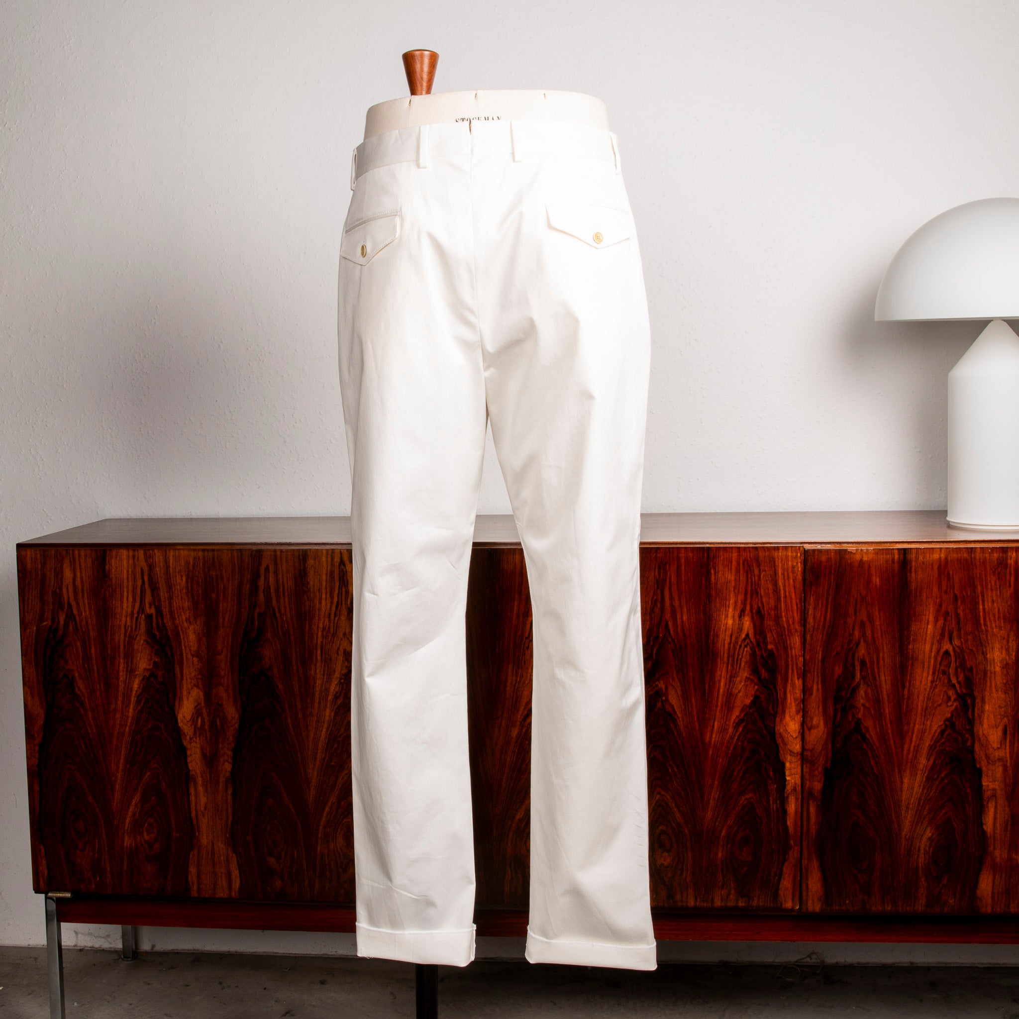 Caruso Pantaloni Cottone Stretch Bianco Sporco