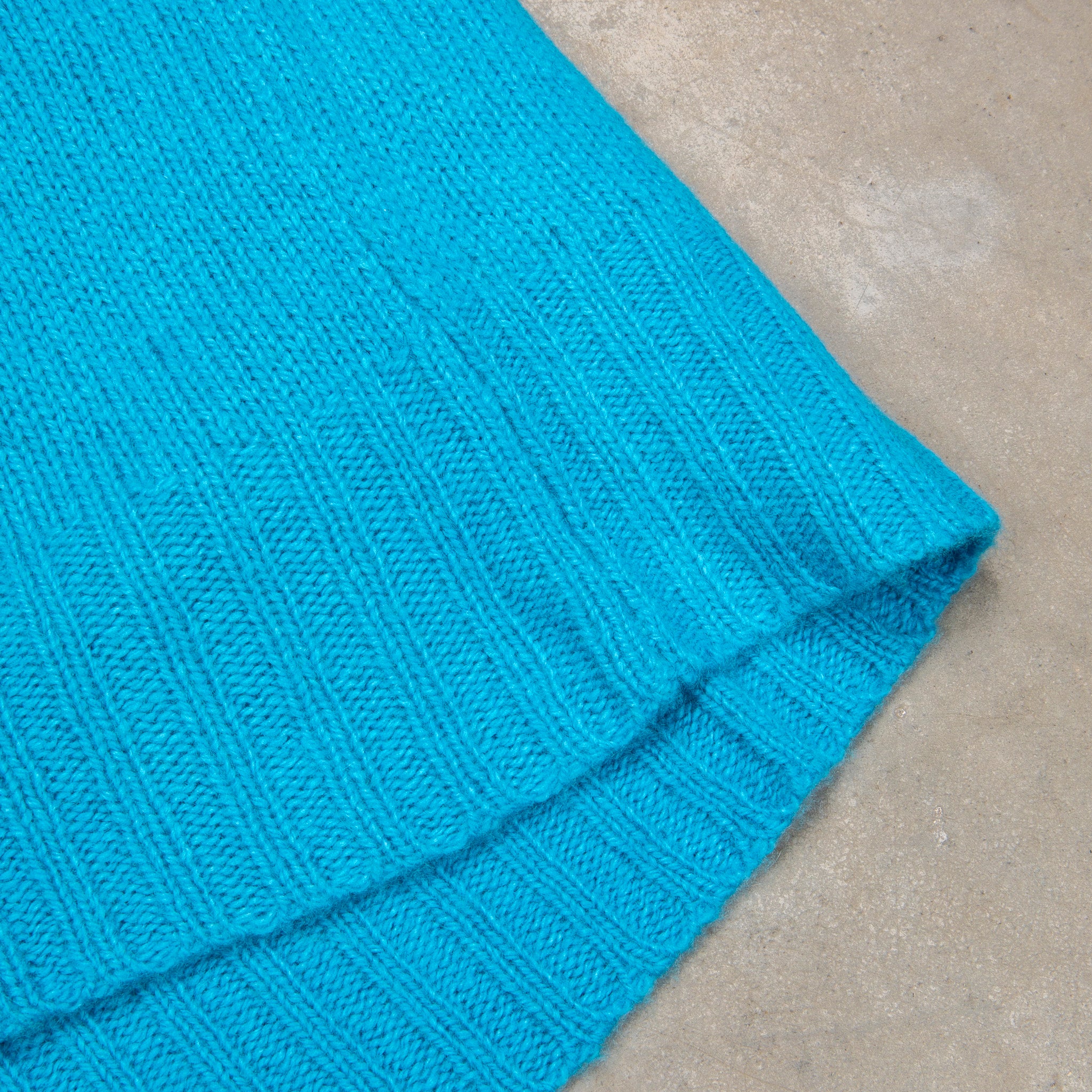 The Elder Statesman  @ Frans Boone Cashmere Striped Racing Crew Unisex Sweater Teal Yellow