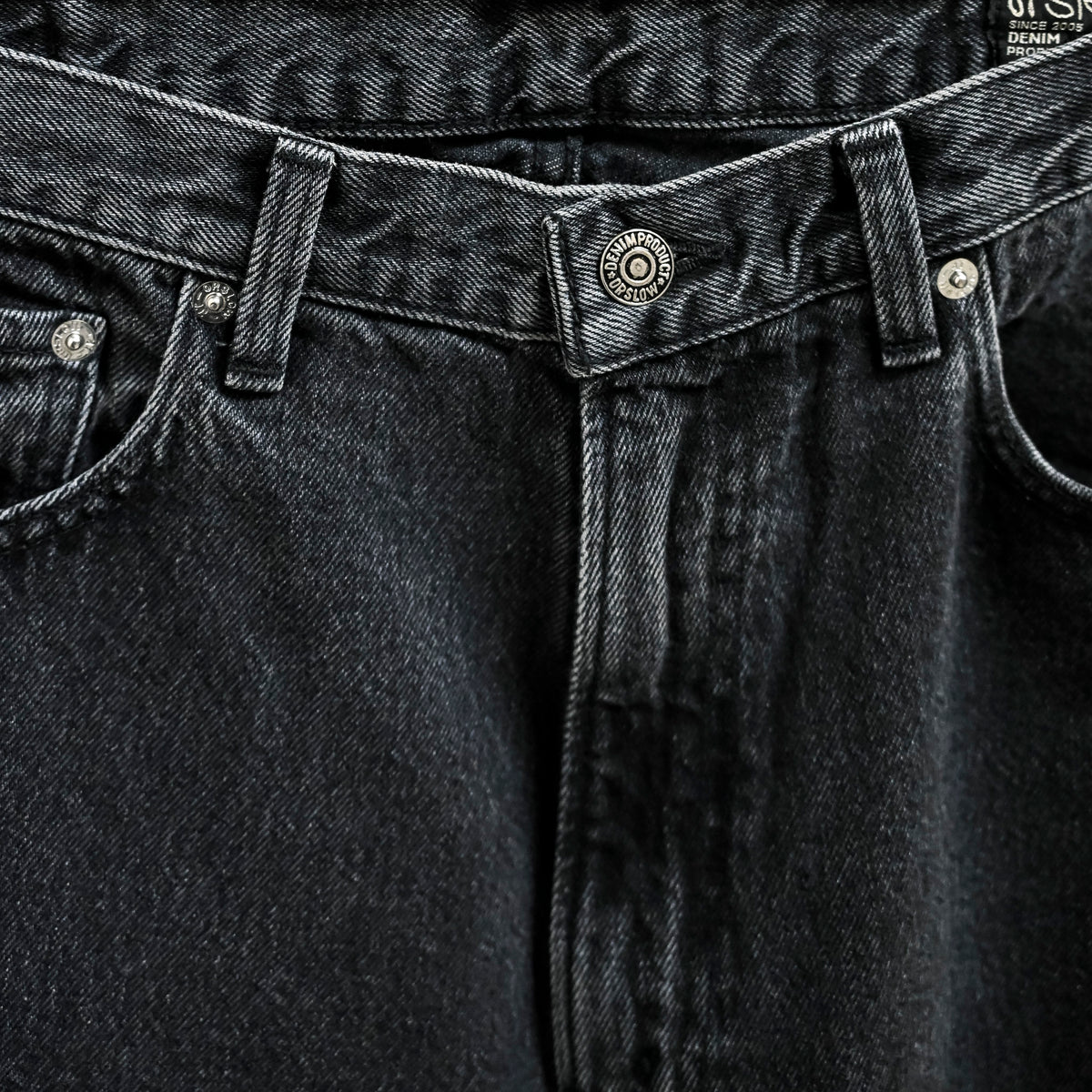 Orslow 100 Super Dad Fit Black Denim Stone