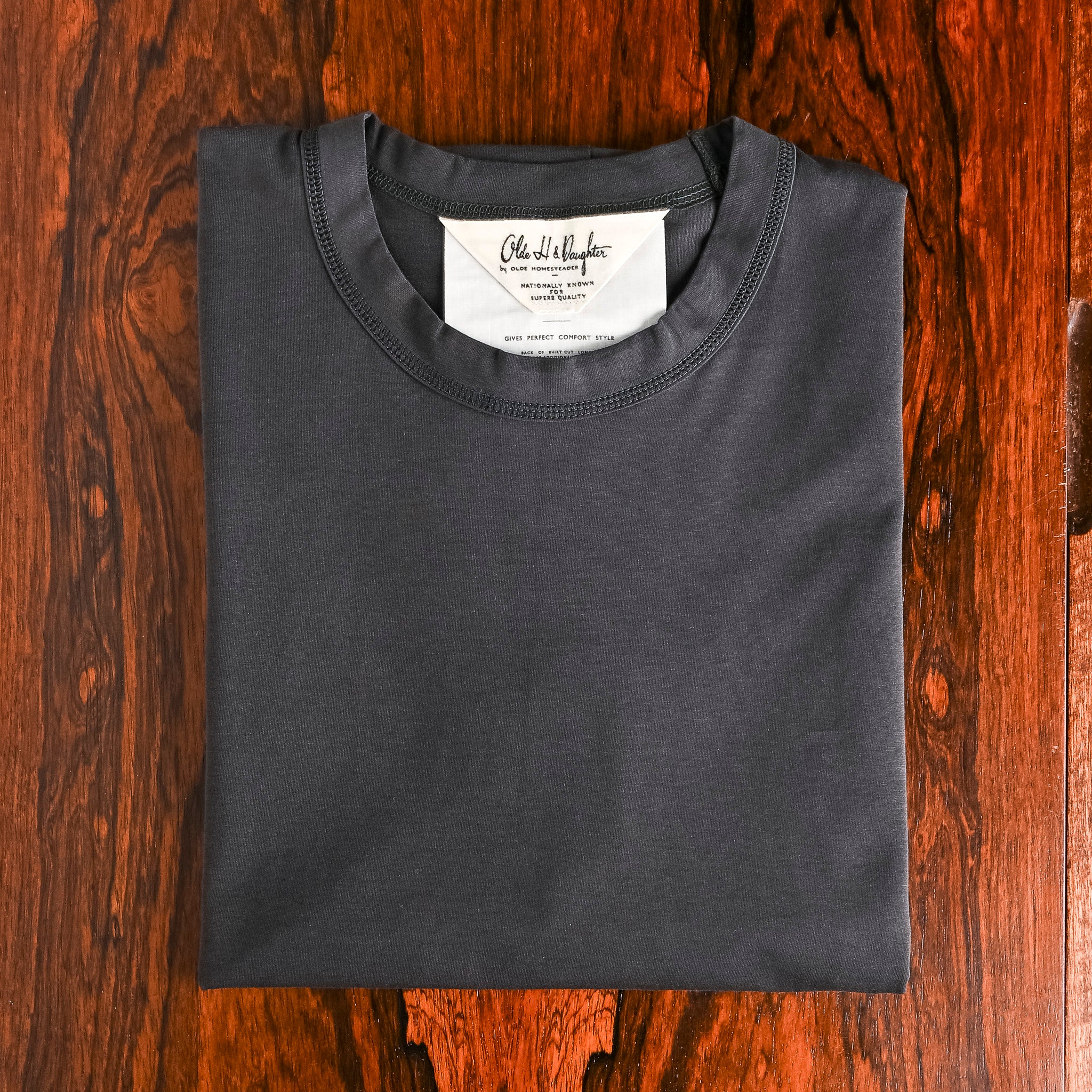 トップス Olde H&Daughter SUVIN COTTON PLAIN Olde H & Daughter Suvin Cotton Plain Stitch Crew Neck S/S Ink