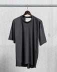 Olde H & Daughter Suvin Cotton Plain Stitch Crew Neck S/S Ink Black
