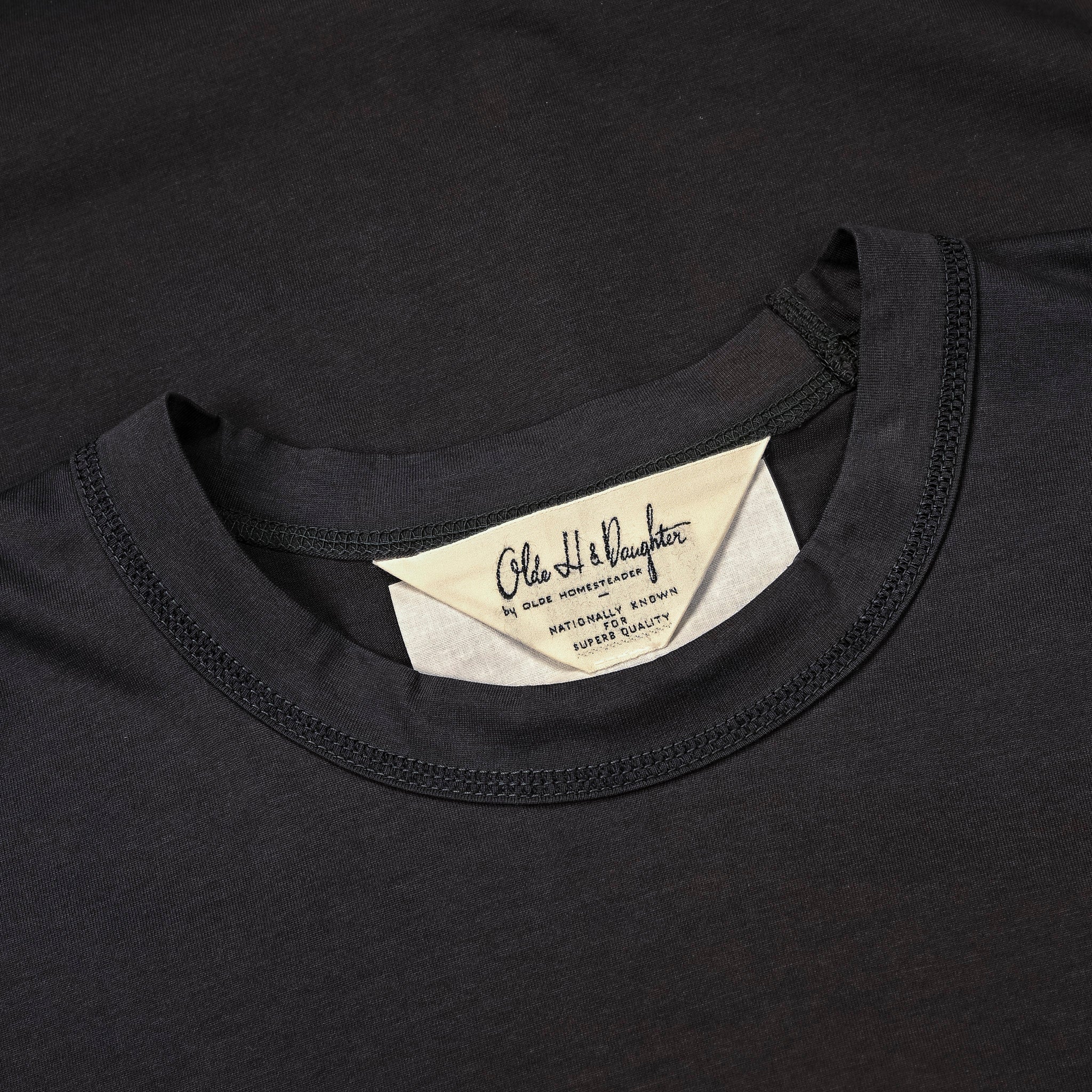 トップス Olde H&Daughter SUVIN COTTON PLAIN Olde H & Daughter Suvin Cotton Plain Stitch Crew Neck S/S Ink