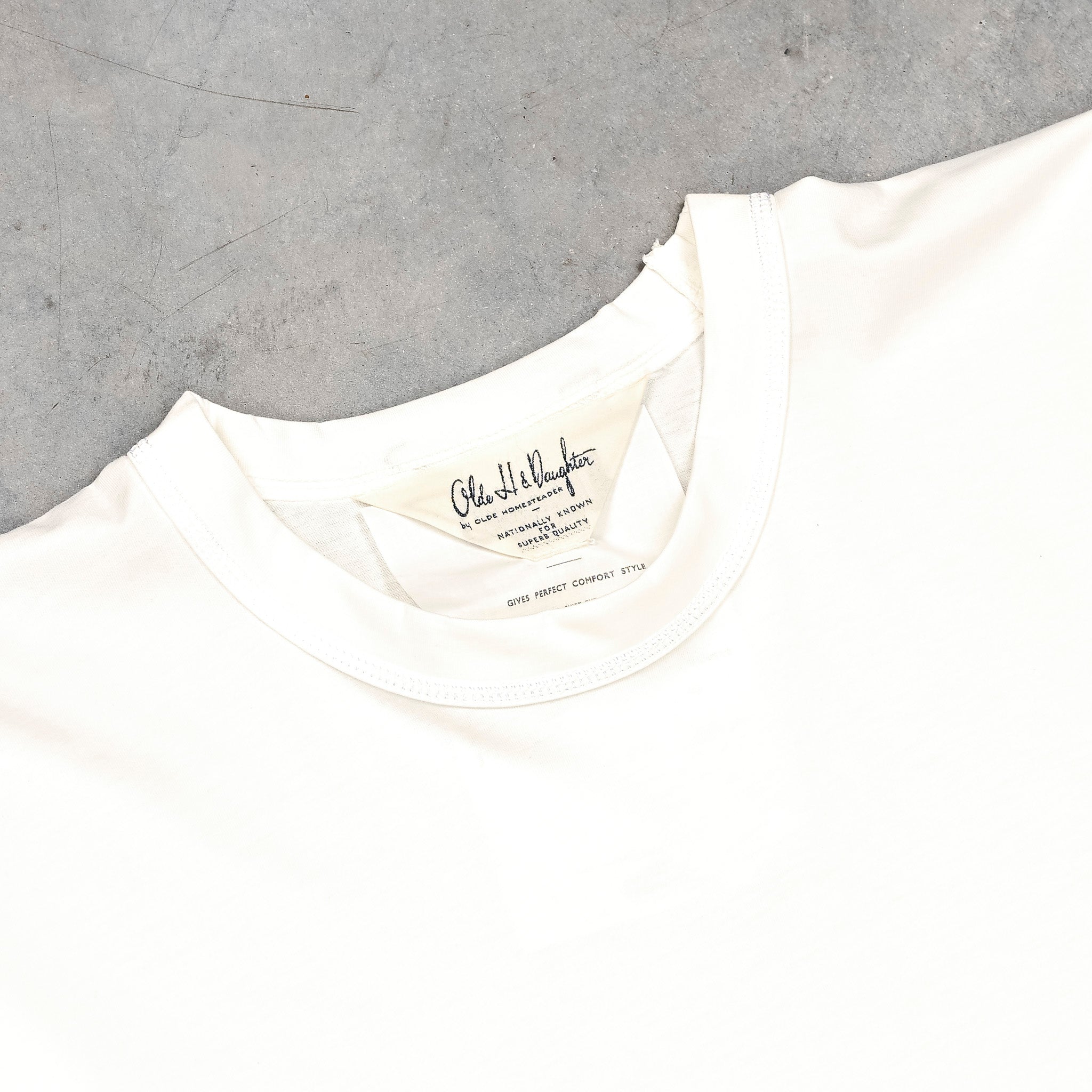 トップス Olde H&Daughter SUVIN COTTON PLAIN Olde H & Daughter Suvin Cotton Plain Stitch Crew Neck S/S Off