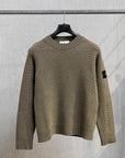 Stone Island Lambswool Basket Weave Sweater Military Green
