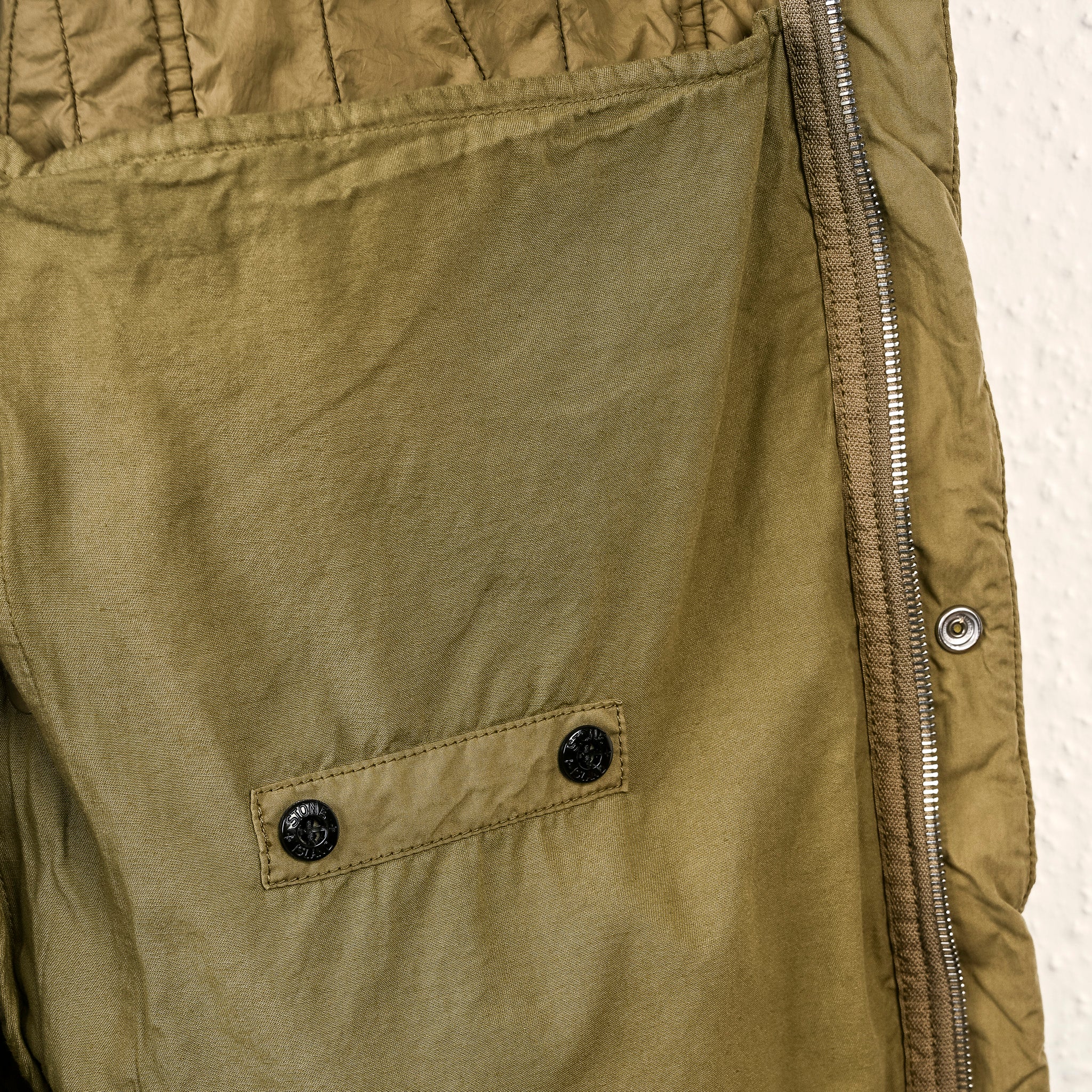 Stone Island Cotton Nylon Tela Quilted TC Jacket Militairy Green