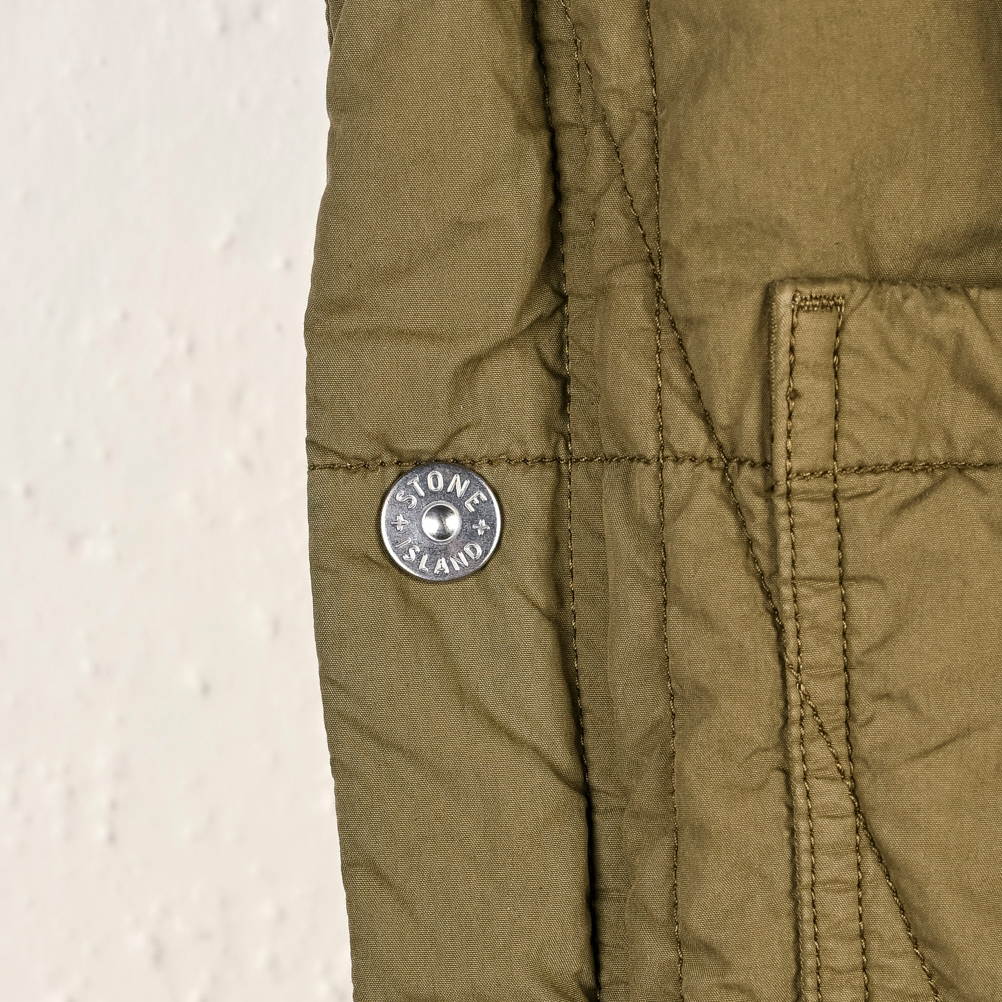 Stone Island Cotton Nylon Tela Quilted TC Jacket Militairy Green