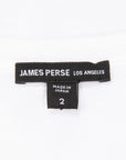 James Perse Elevated Lotus Jersey Long Sleeve Crew Neck Tee White