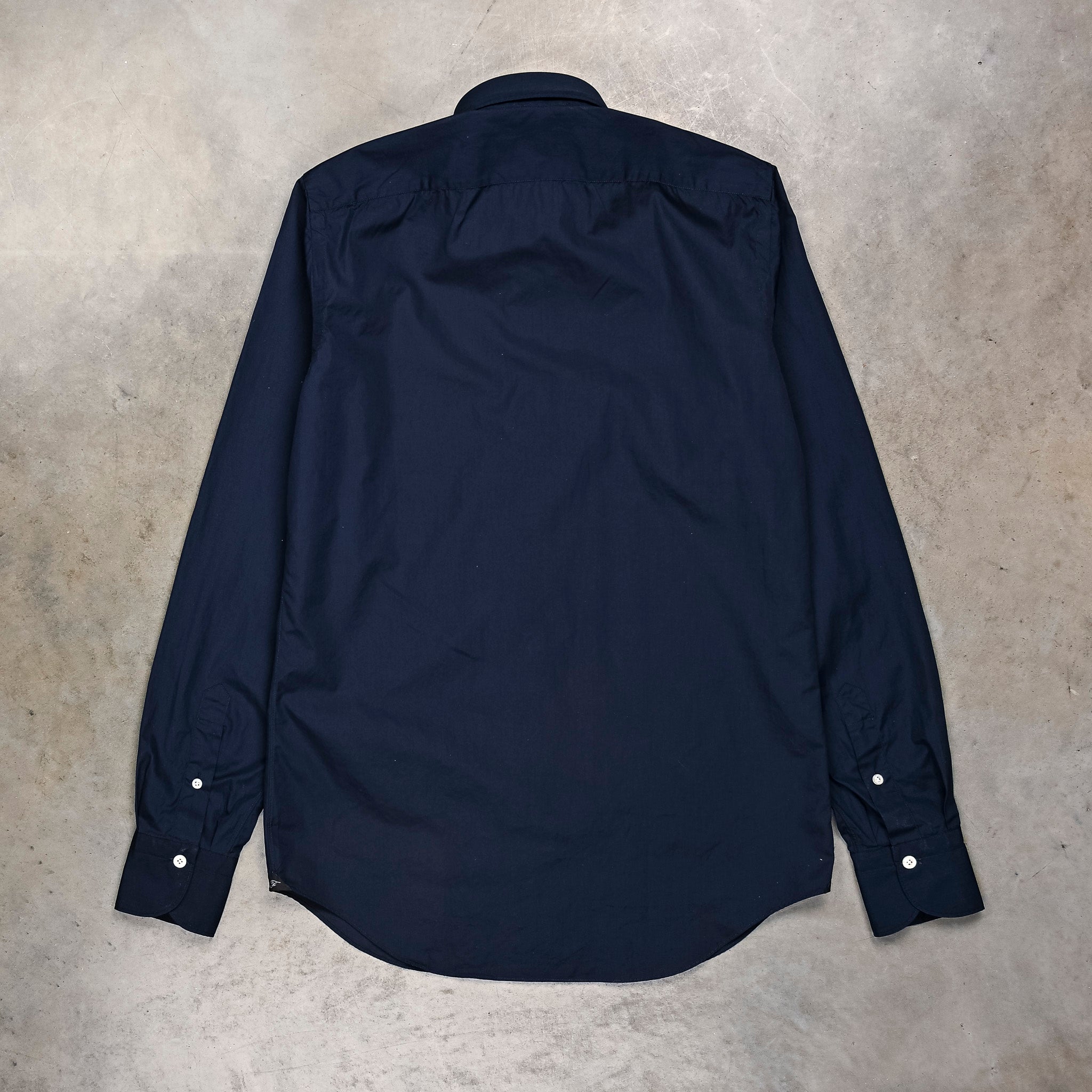 Finamore Tokyo Shirt Lucio Collar Alumo Poplin Navy