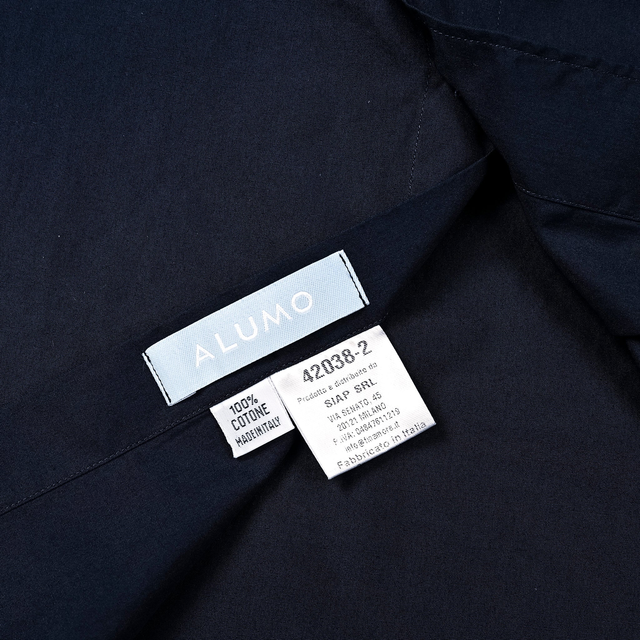 Finamore Tokyo Shirt Lucio Collar Alumo Poplin Navy