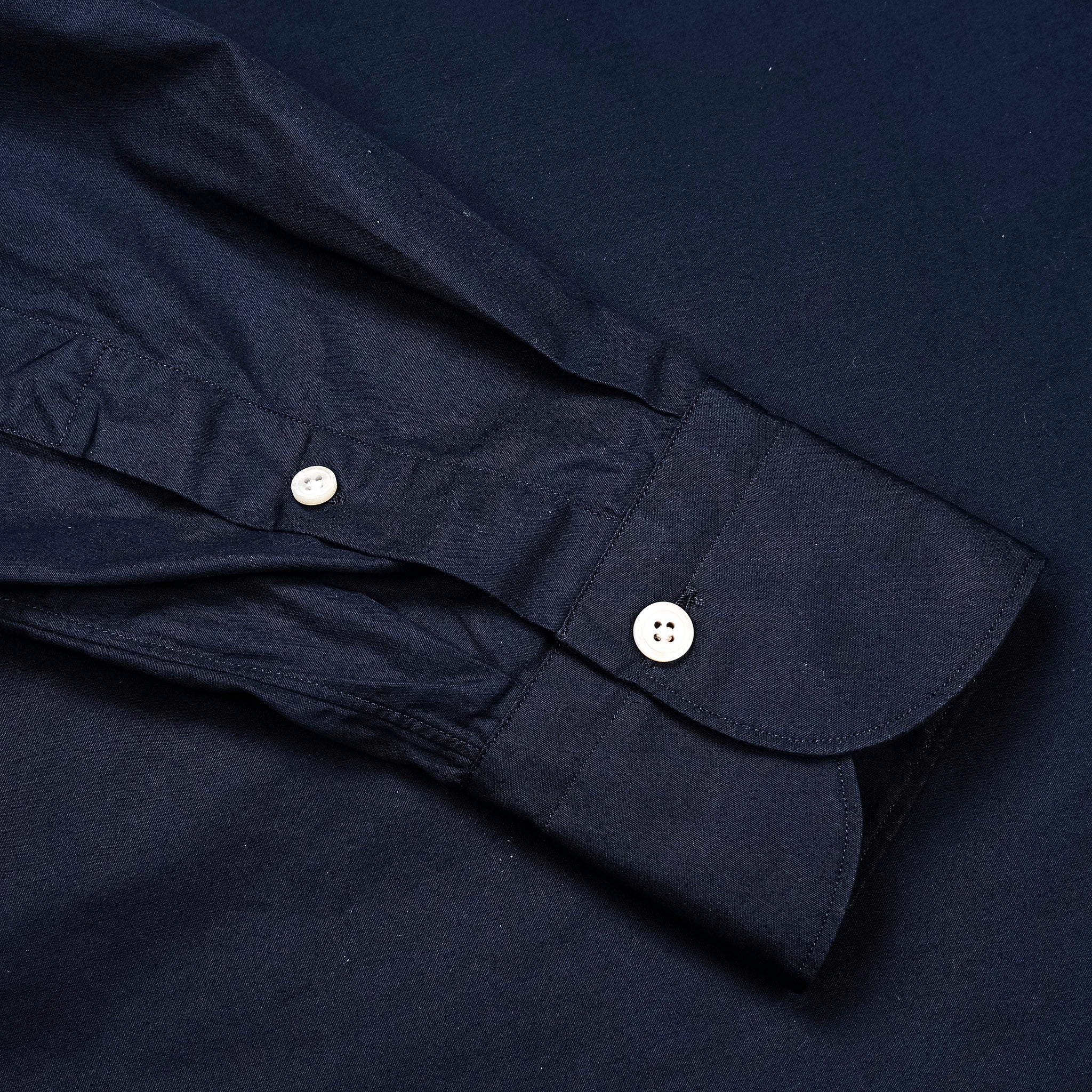 Finamore Tokyo Shirt Lucio Collar Alumo Poplin Navy
