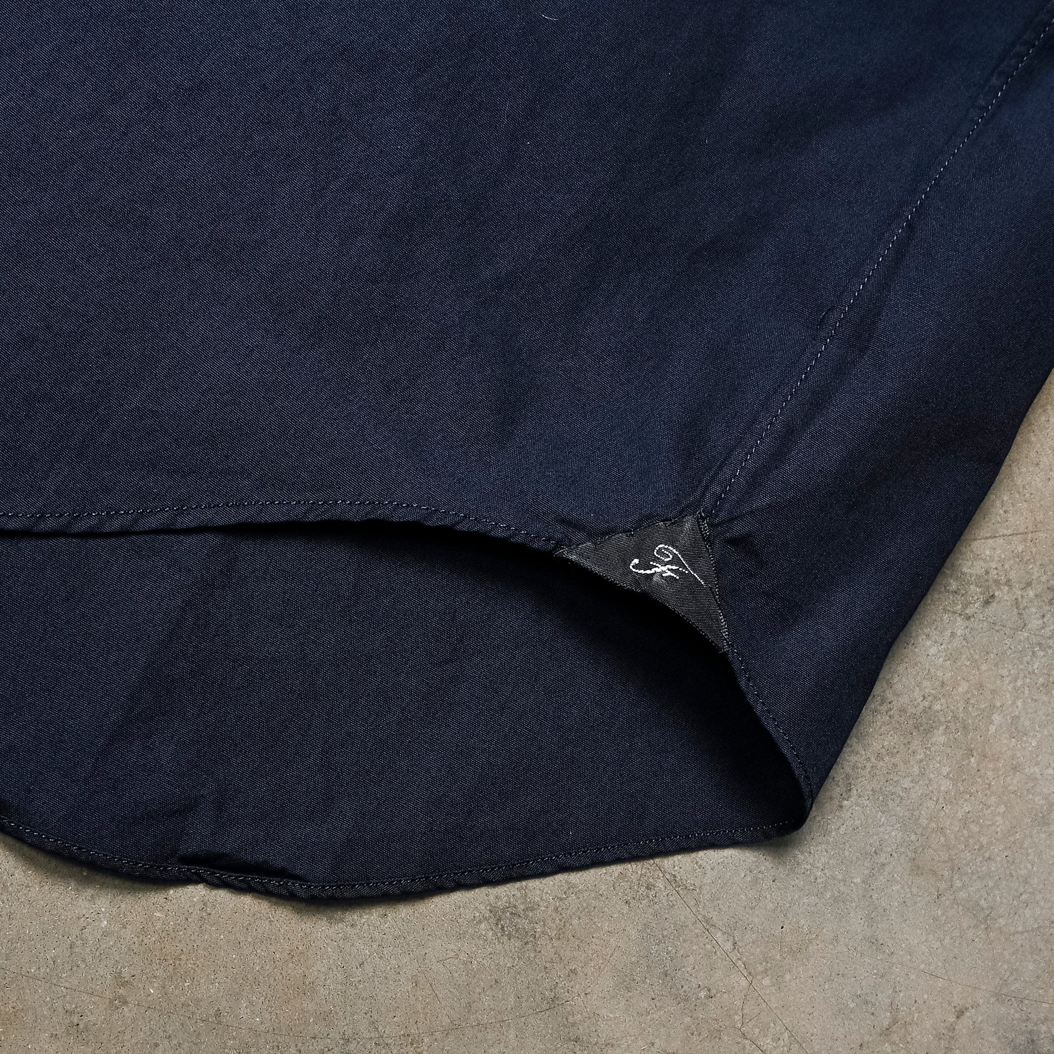 Finamore Tokyo Shirt Lucio Collar Alumo Poplin Navy