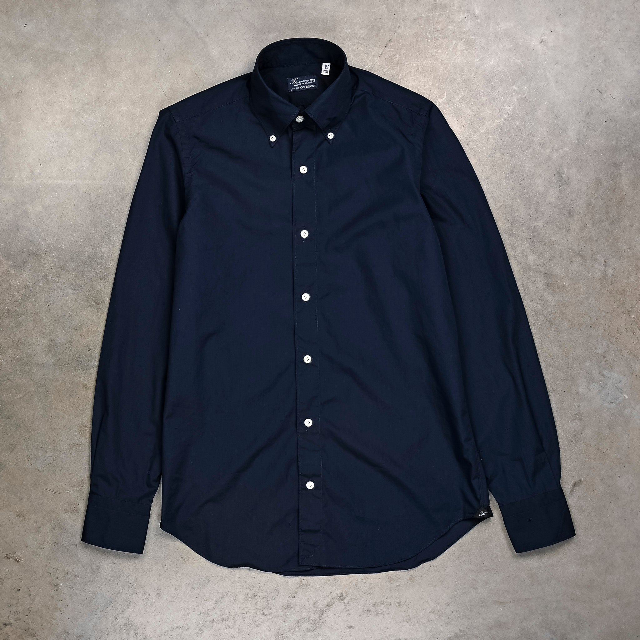 Finamore Tokyo Shirt Lucio Collar Alumo Poplin Navy