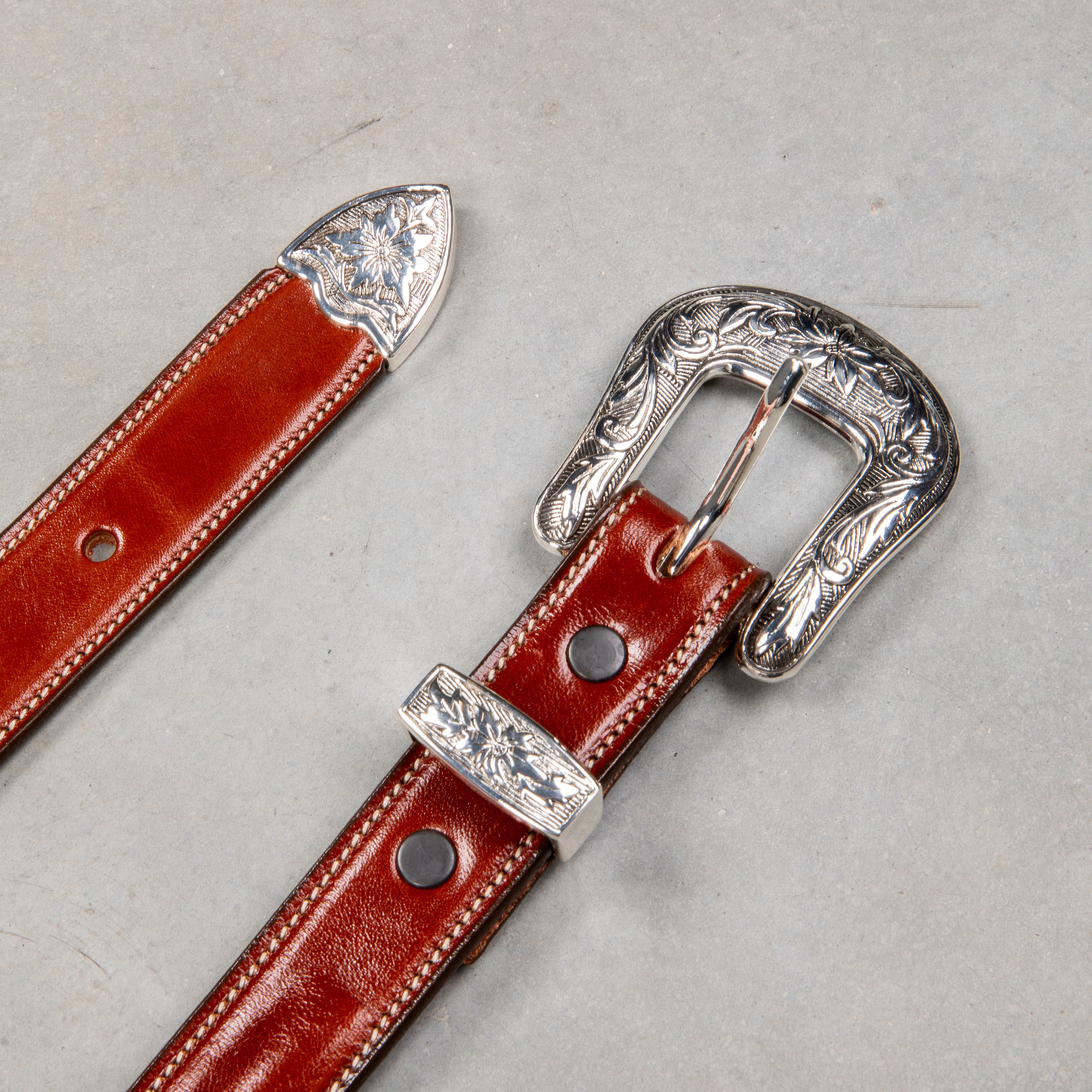 Tory Leather x Frans Boone Western Bridle Leather Belt 1″ Oakbark
