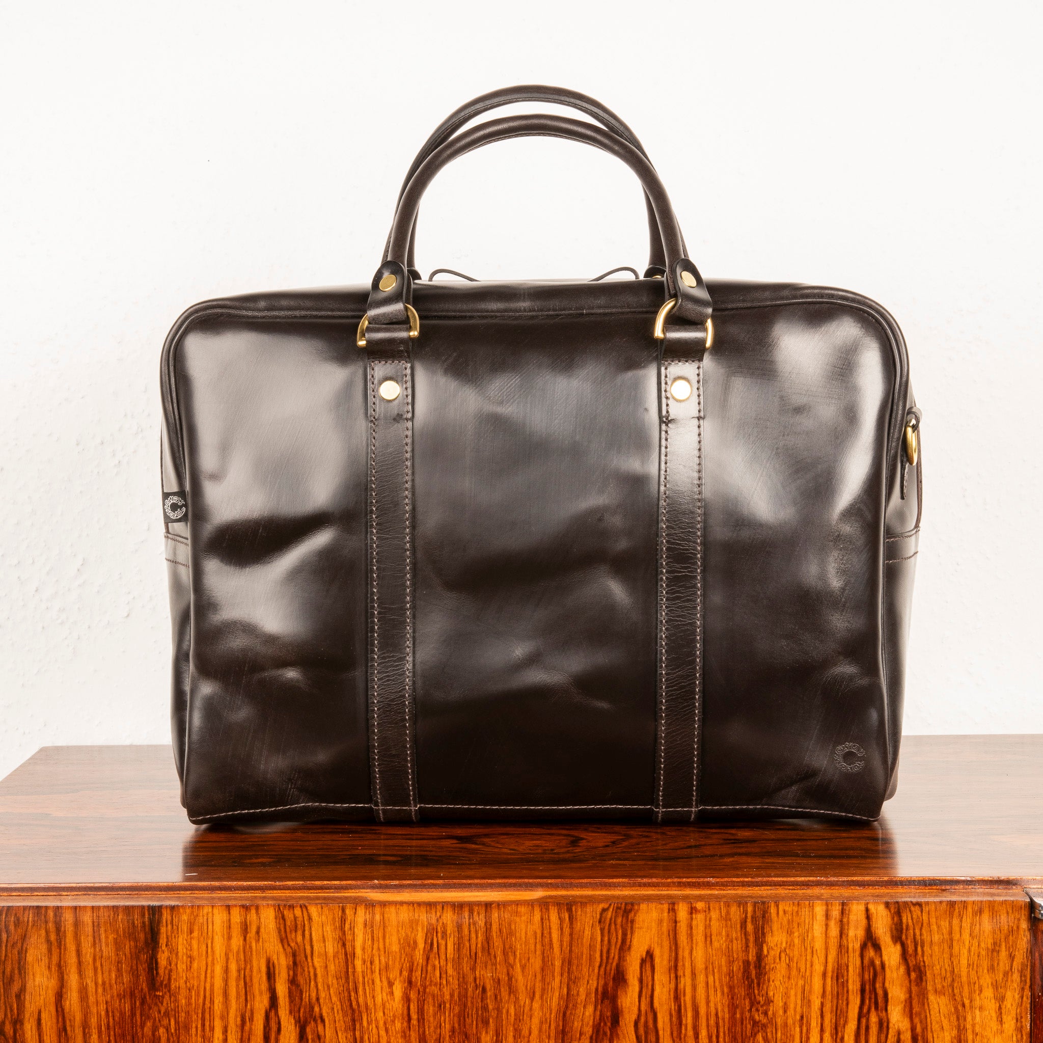 【CROOTS】VINTAGE LEATHER TRAVELLER BAG Croots Vintage Leather Traveller Bag Luxury Overnight Bag Black