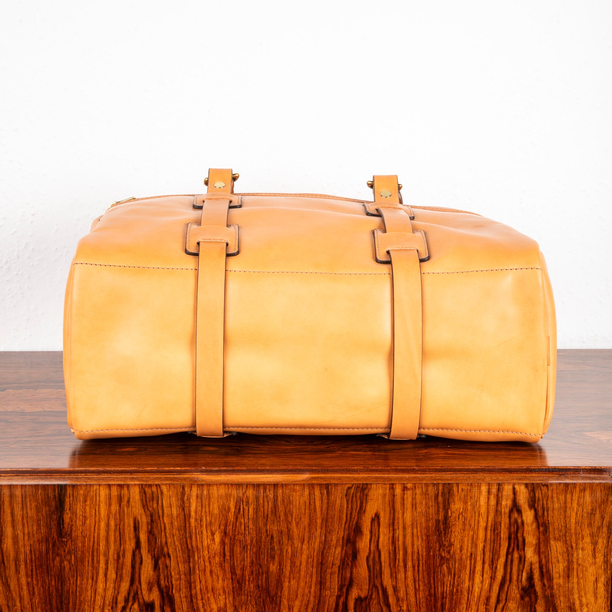Croots Vegetable Tanned Leather Traveller Bag Natural