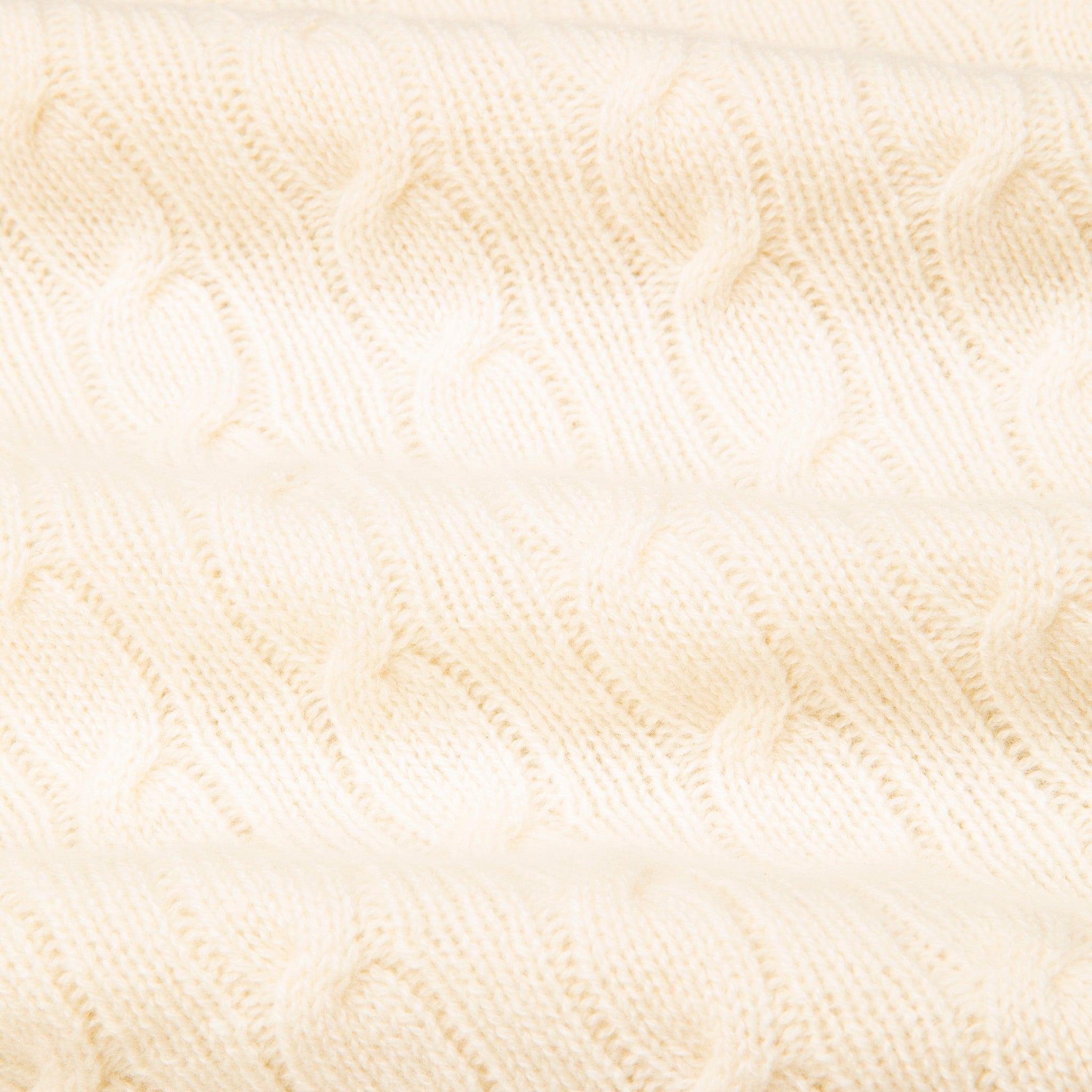 Drumohr Cashmere Treccia Crew Neck Bianco Sporco