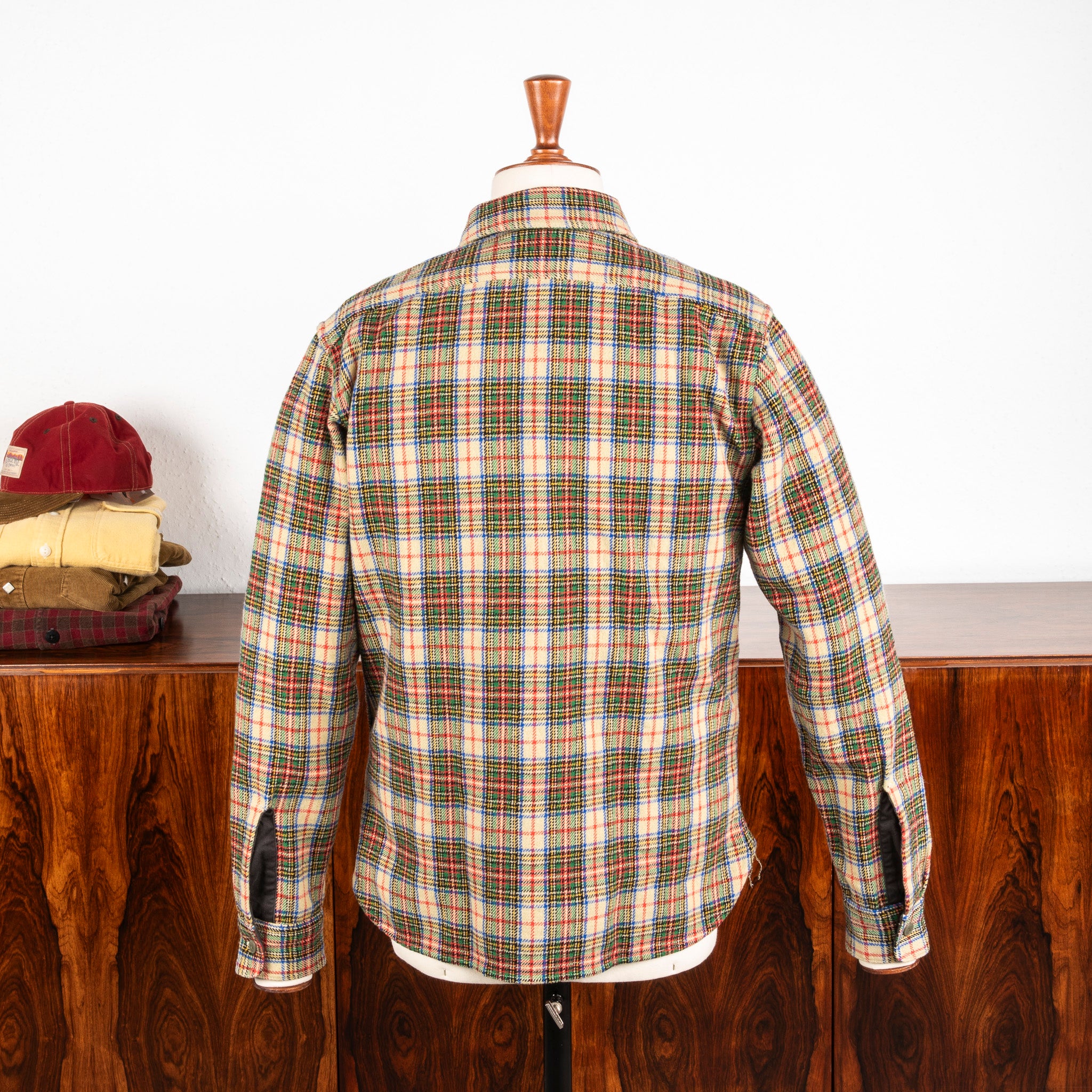 RRL Trek Shirt RL-819 Check Cream Green