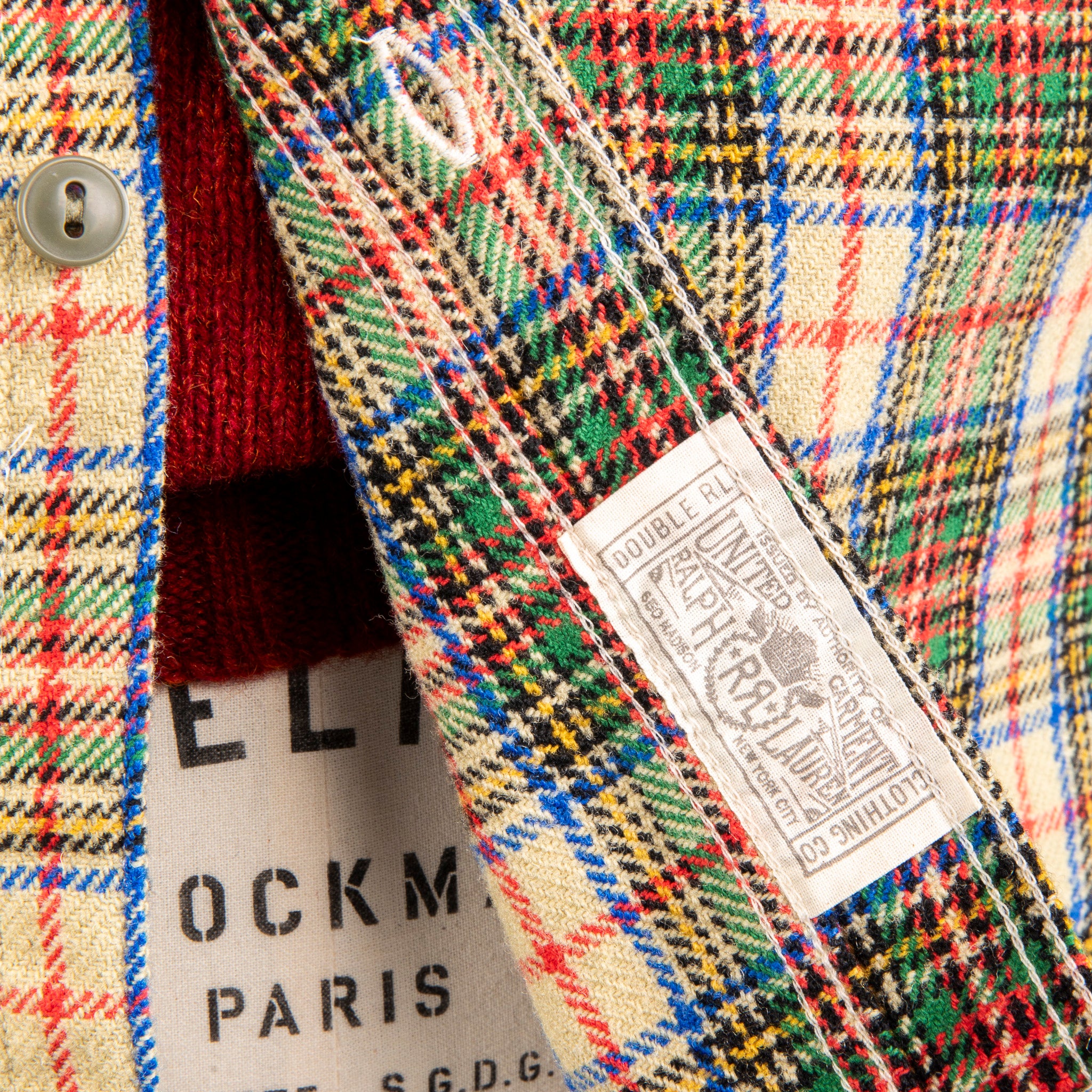RRL Trek Shirt RL-819 Check Cream Green