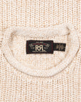 RRL Beach Sweater Tunic Neck Cotton Linen Raw White