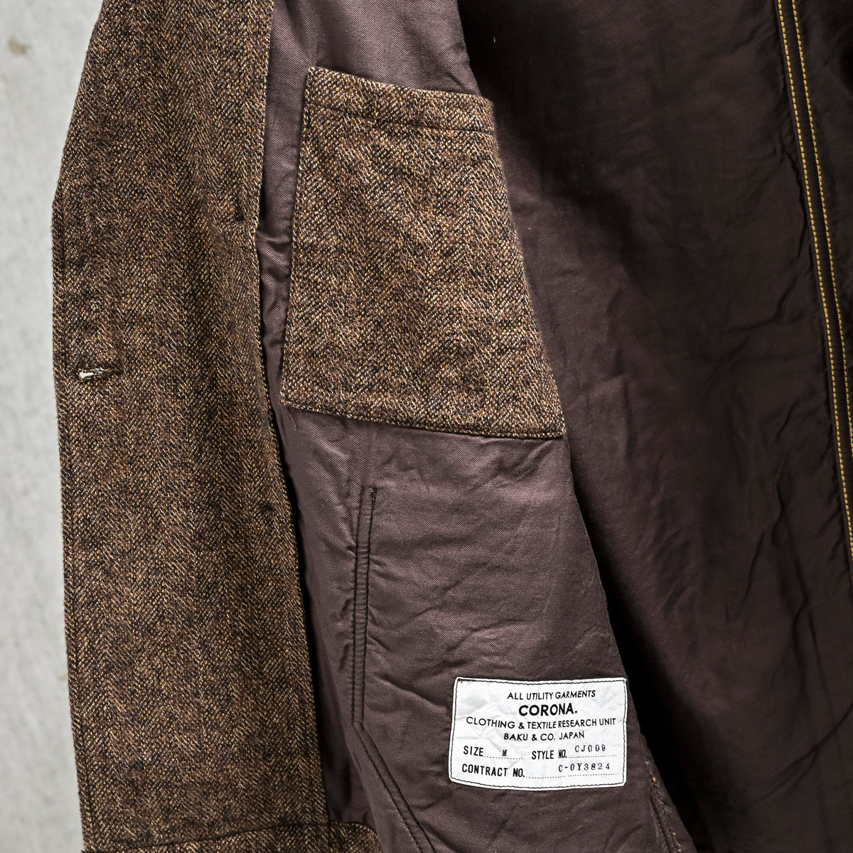 The Corona Utility CJ009 Sumit Hunter Jacket Tweedy Cotton Brown
