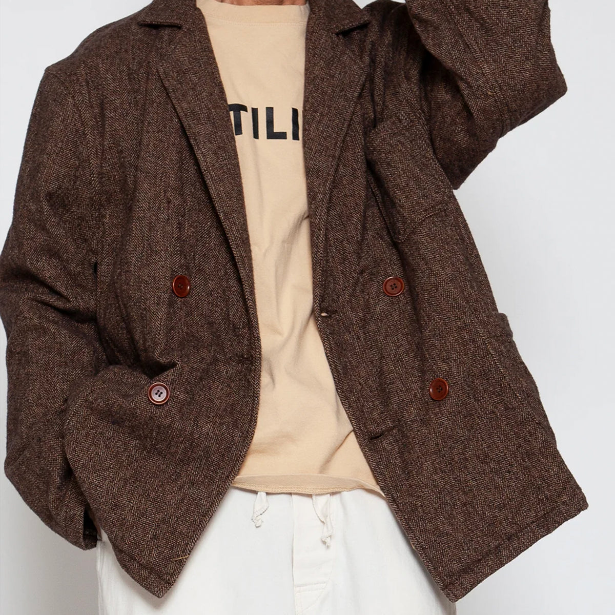 The Corona Utility CJ009 Sumit Hunter Jacket Tweedy Cotton Brown