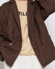 The Corona Utility CJ009 Sumit Hunter Jacket Tweedy Cotton Brown