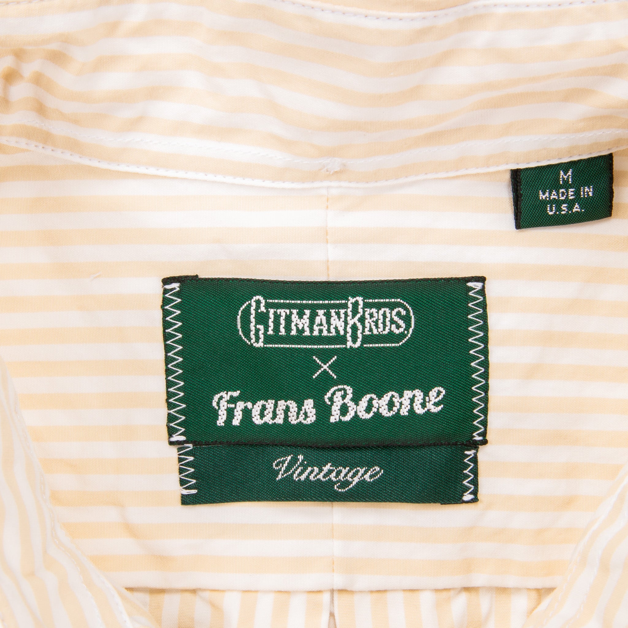 Gitman Vintage x Frans Boone Typewriter 80/2 Stripe Tan Gitman Vintage x Frans Boone Typewriter 80/2 Stripe Tan
