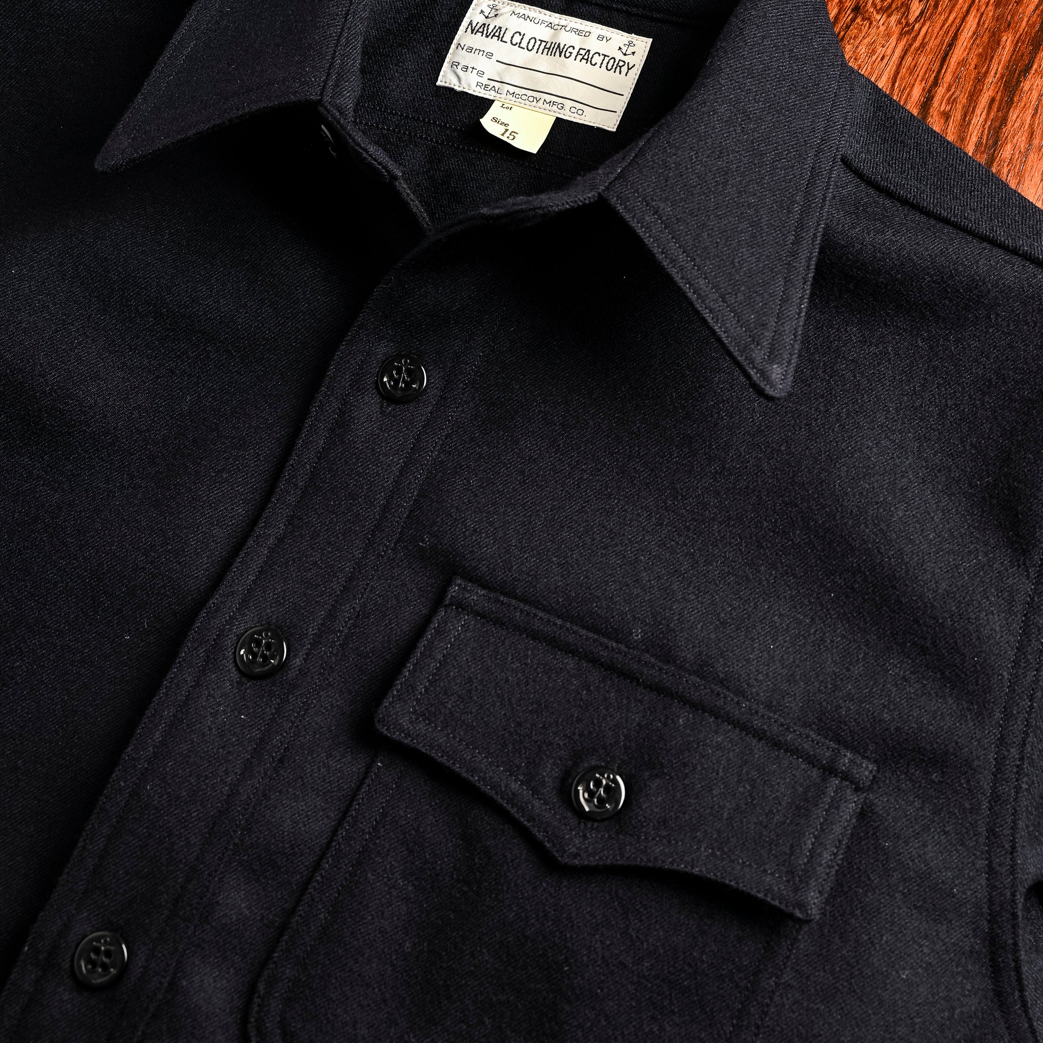 The Real McCoy's U.S.N. Wool Blue Flannel Shirt Navy – Frans Boone