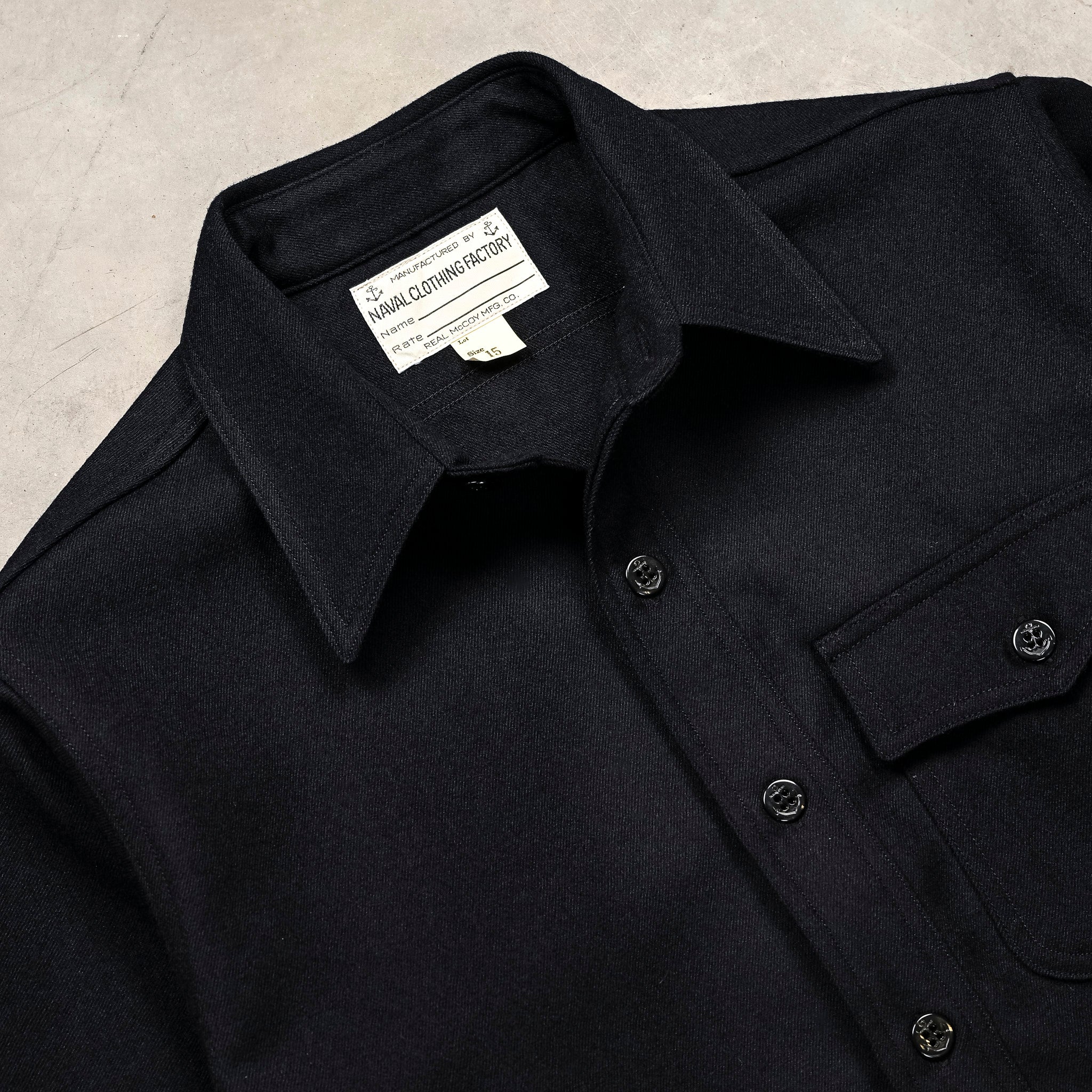 The Real McCoy's U.S.N. Wool Blue Flannel Shirt Navy – Frans Boone