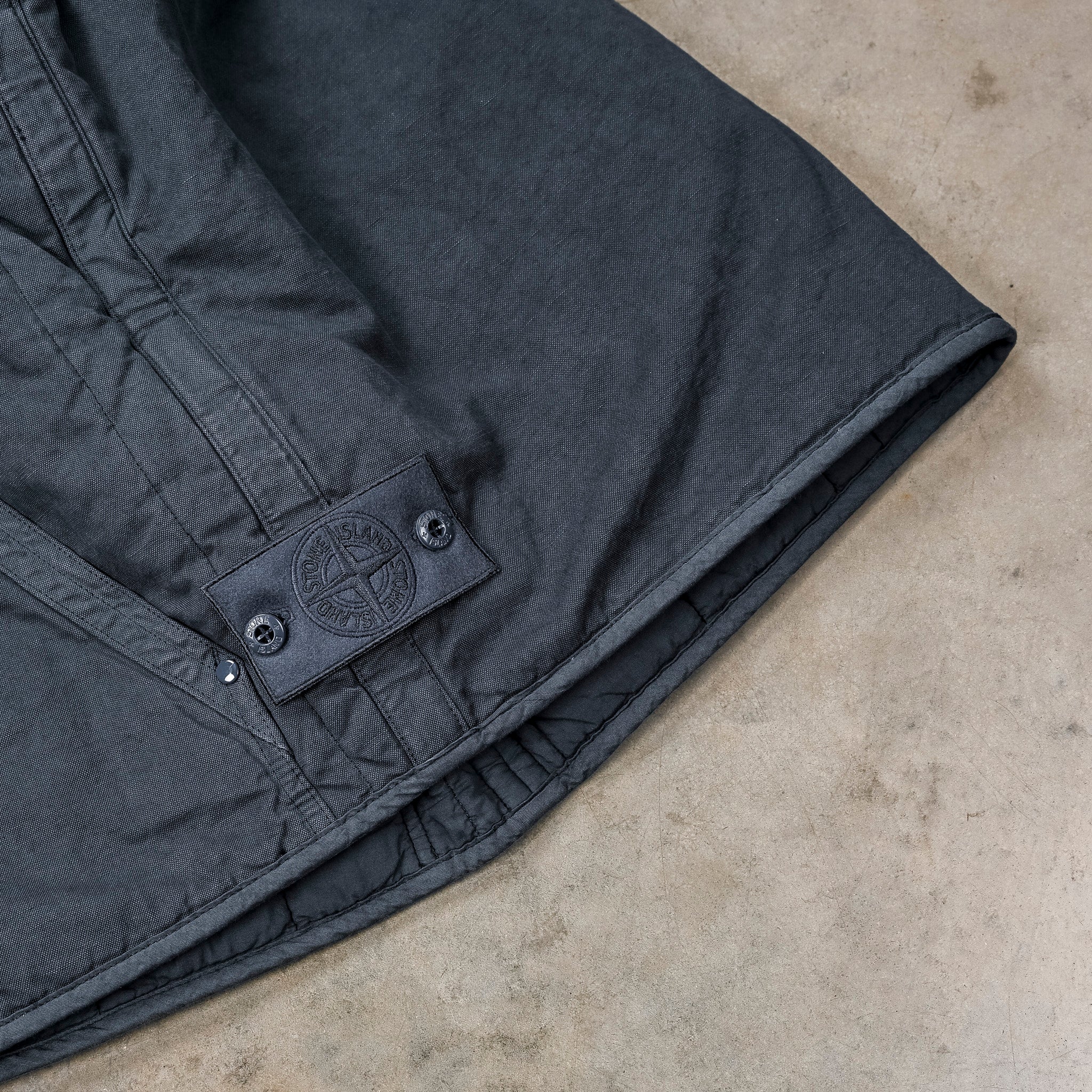 Stone Island Ghost Cotton Linen Canvas Quilted-TC Vest Slate Blue