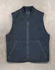 Stone Island Ghost Cotton Linen Canvas Quilted-TC Vest Slate Blue