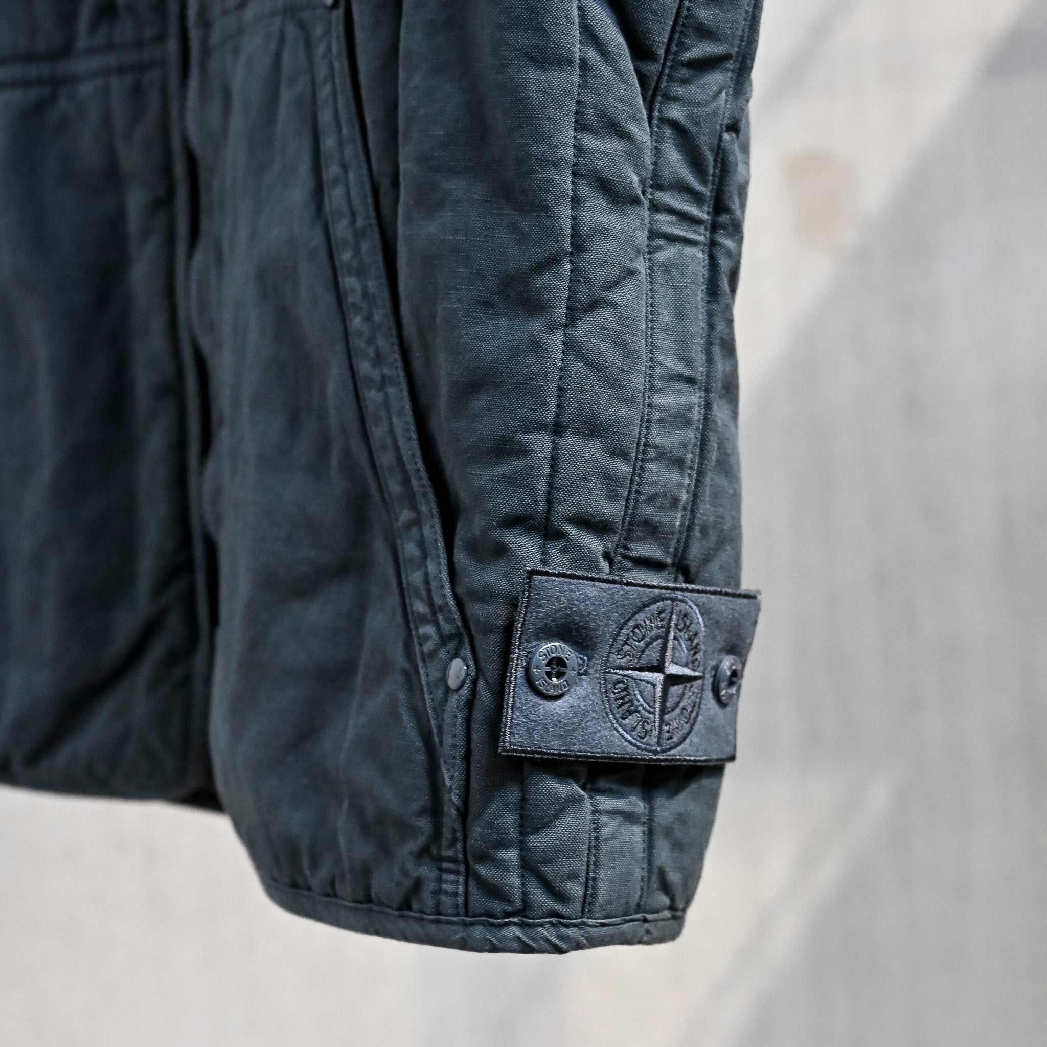 Stone Island Ghost Cotton Linen Canvas Quilted-TC Vest Slate Blue