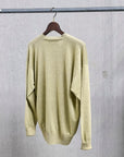 Olde H & Daughter Linen Silk Plain Stitch V-Neck Meadow