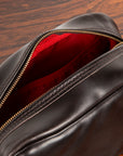 Croots Malton Bridle Leather Wash Bag Dark Brown