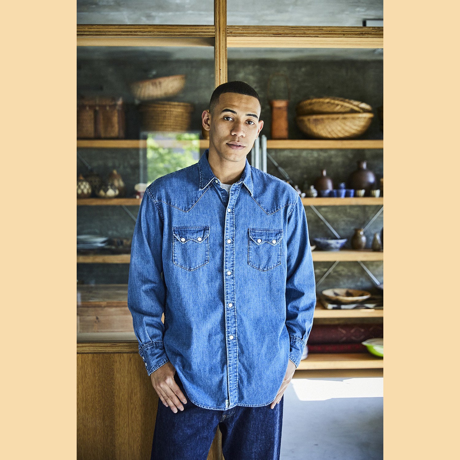 k*a様 SD Denim Western Shirt Vintage Wash OrSlow Denim Western Shirt Used Wash – Frans Boone Store