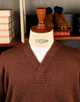 Olde Homesteader Extra Cotton Fleece Y-Neck Brown Heather