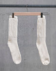 Chamula Alpaca Loose Rib Socks White