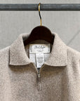 Olde H & Daughter Wool Cashmere Zip Polo Stone