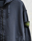 Stone Island Zip-up Hoodie Oversized-fit Blue Navy