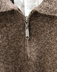 Olde H & Daughter Wool Cashmere Zip Polo Fuzz